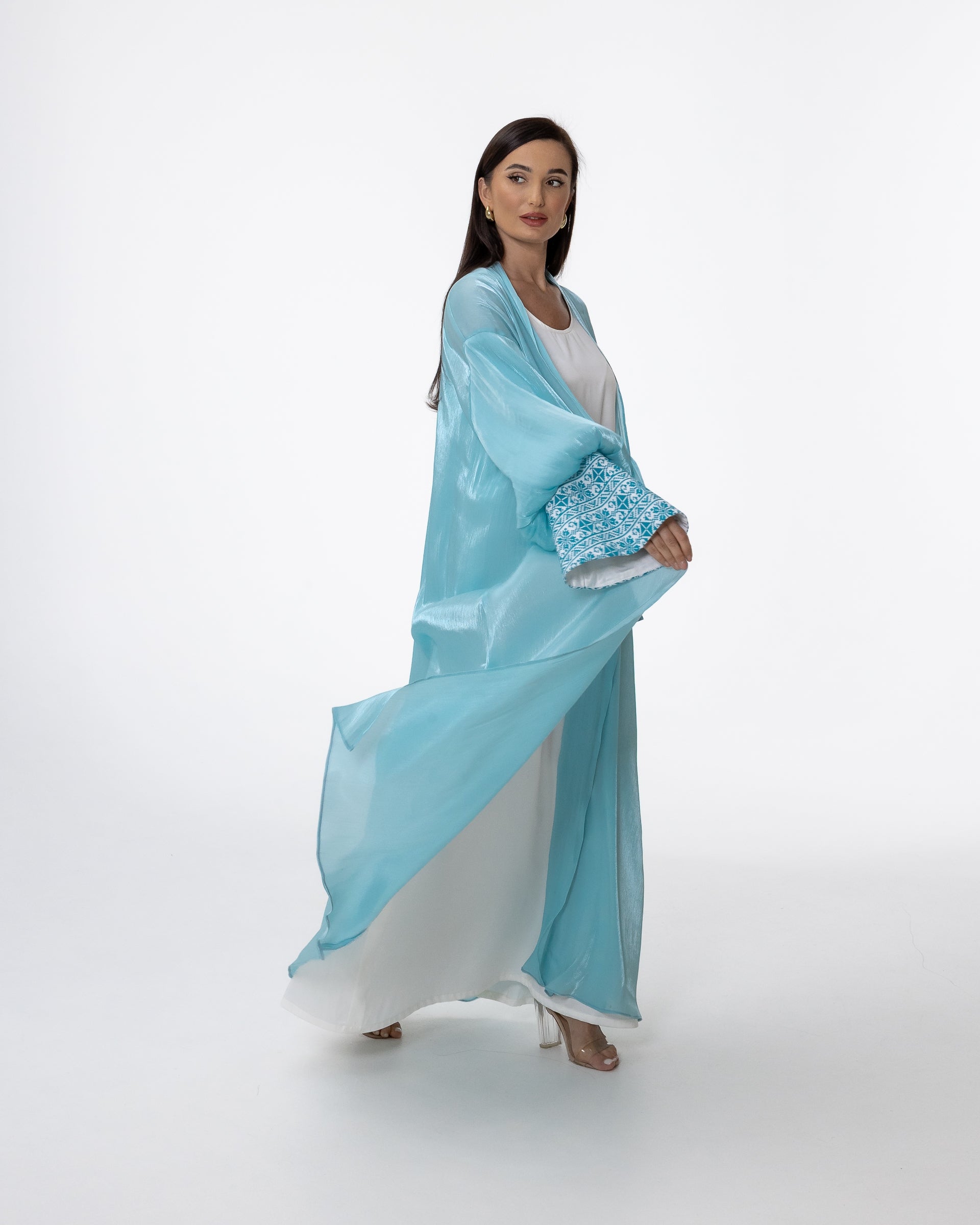 Azure Embroidered Abaya