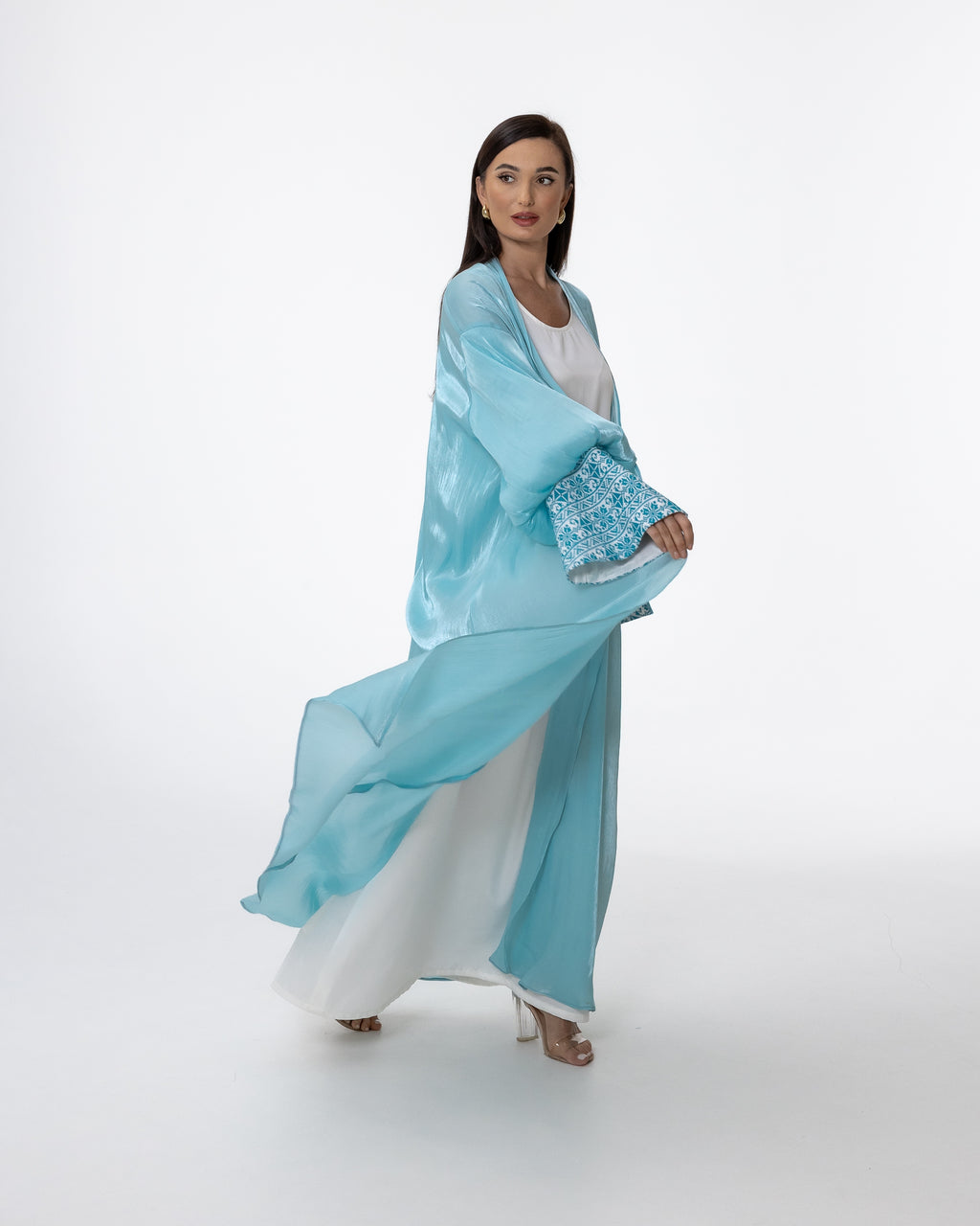 Azure Embroidered Abaya