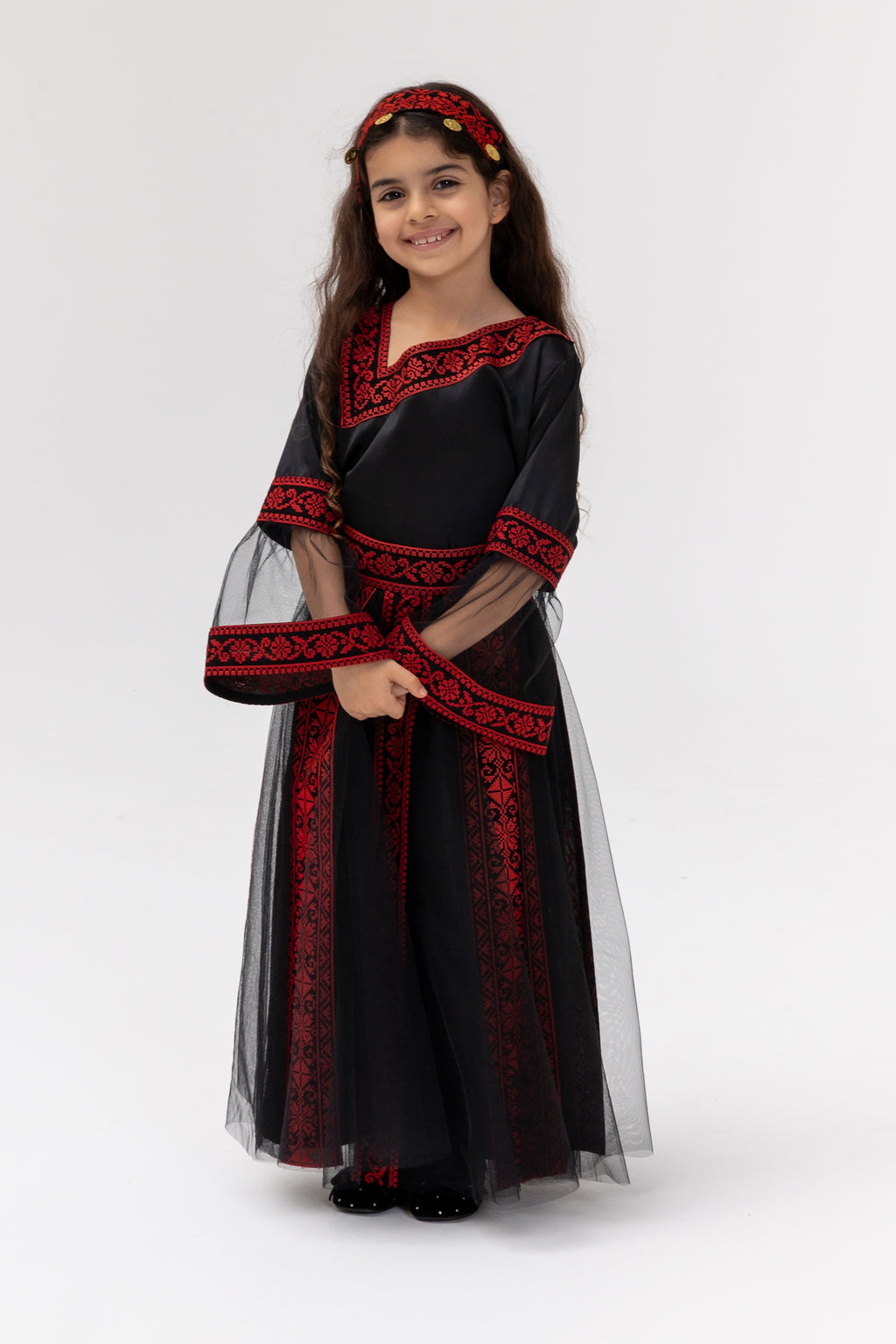 Kids Black Dress with Detached Skirt
