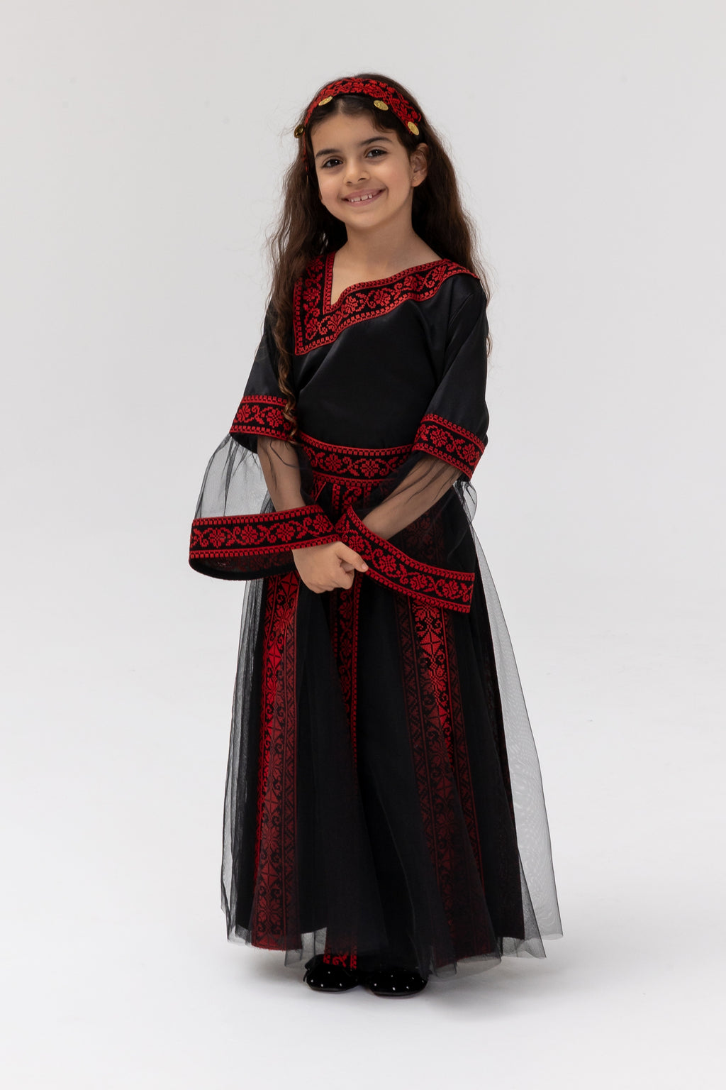 Kids Black Dress with Detached Skirt