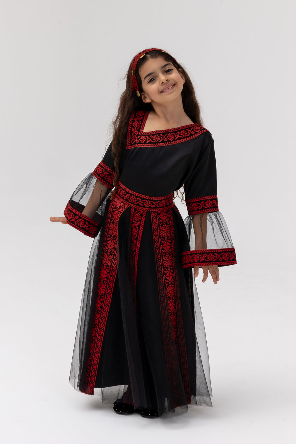 Kids Black Dress with Detached Skirt