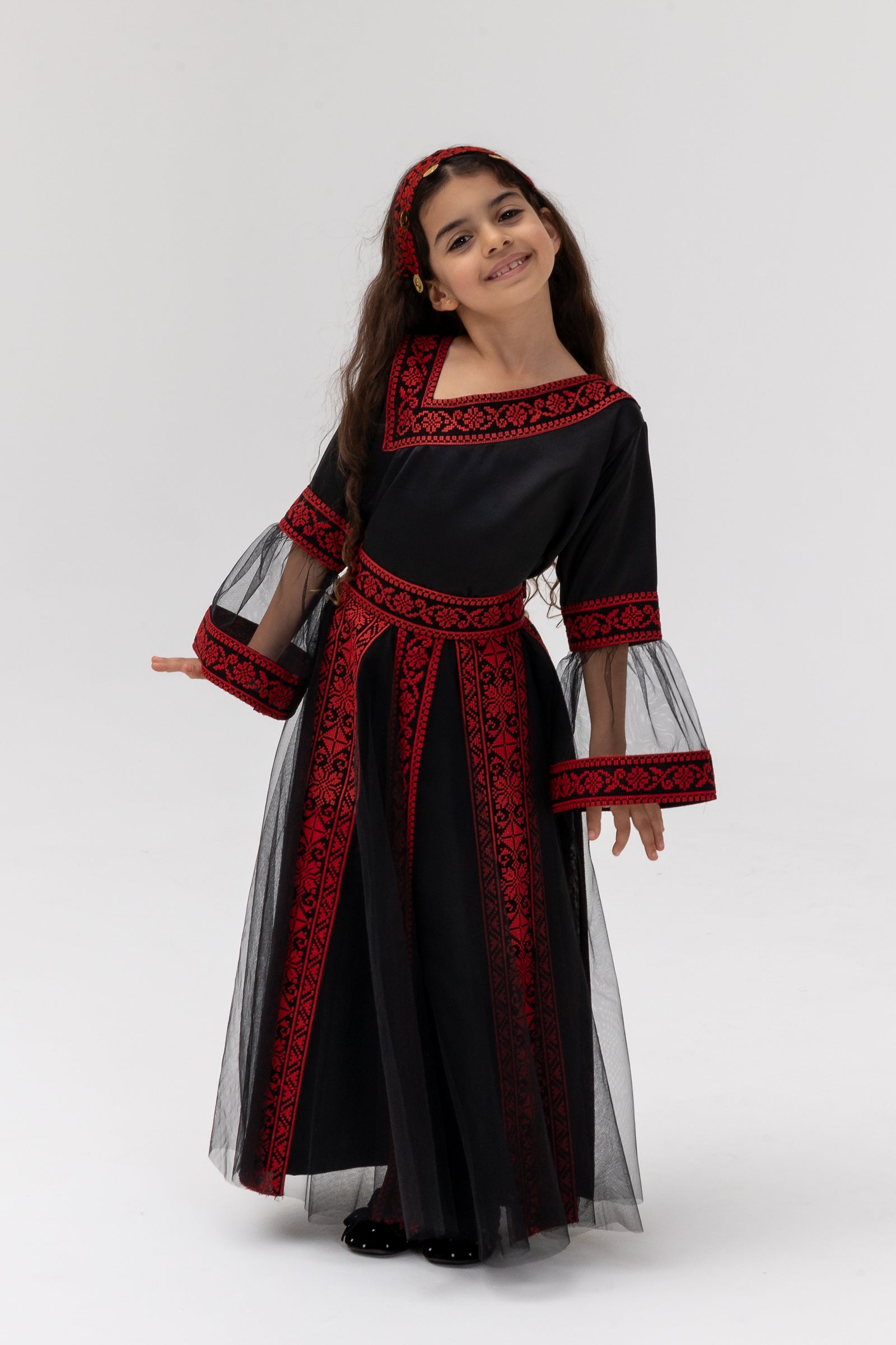 Kids Black Dress with Detached Skirt