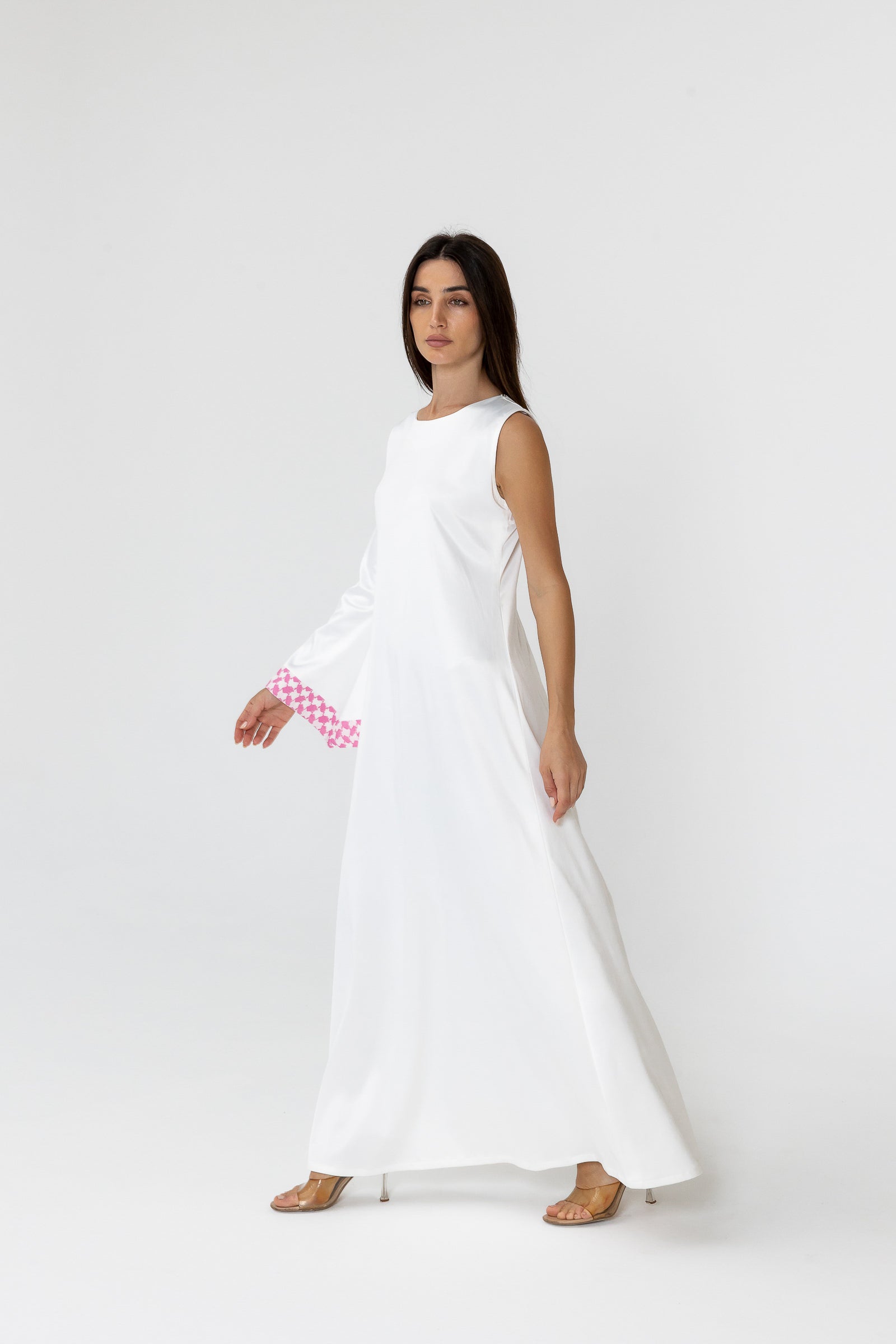 Pink Keffiyeh Layered Dress Set