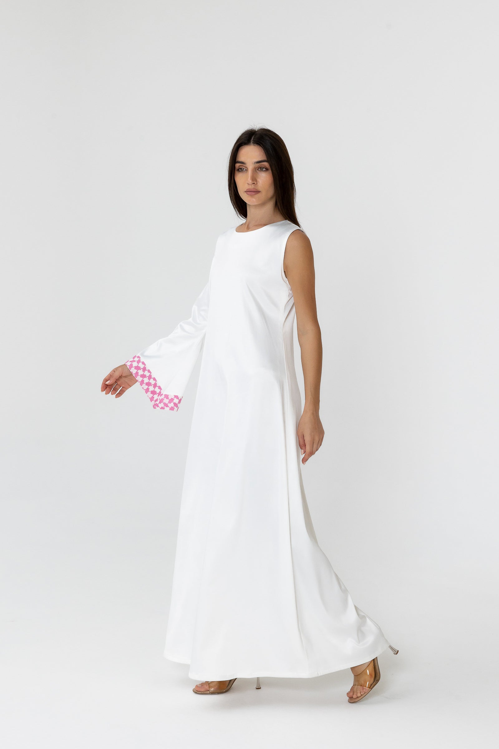 Pink Keffiyeh Layered Dress Set