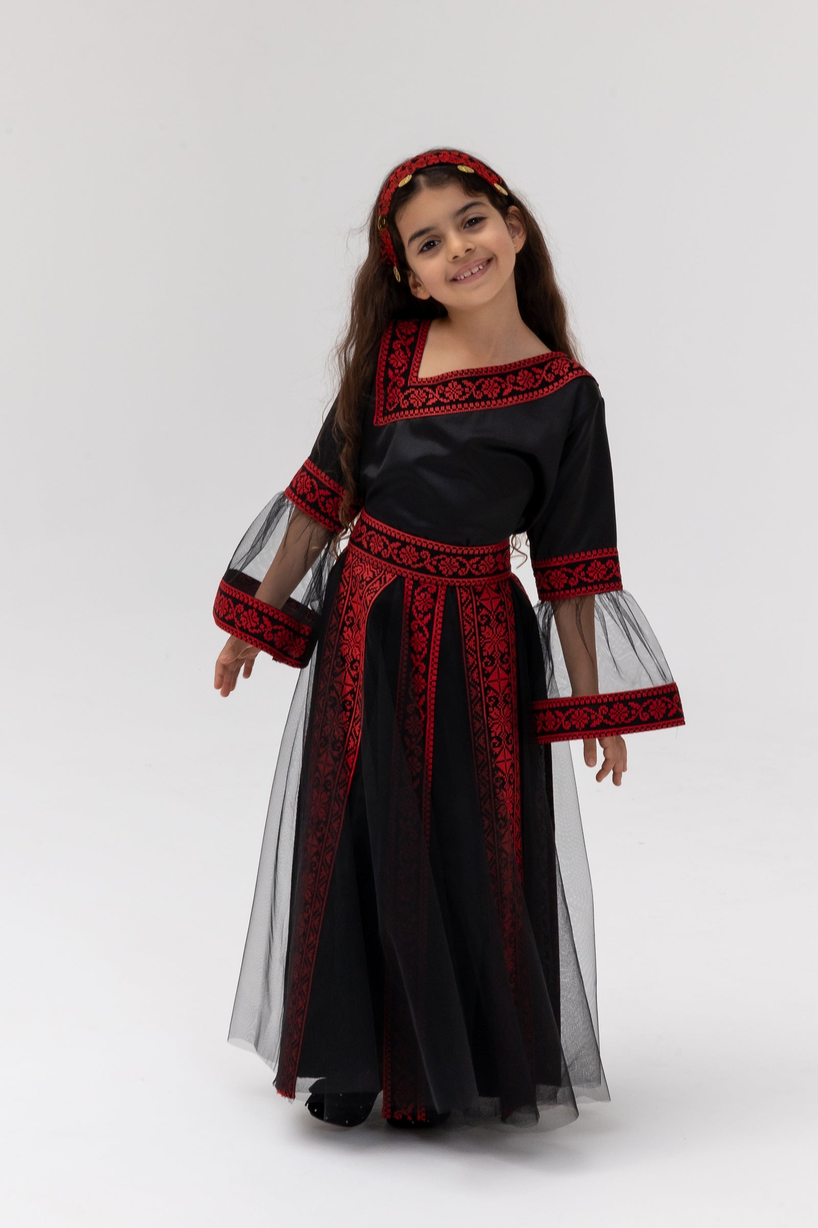 Kids Black Dress with Detached Skirt