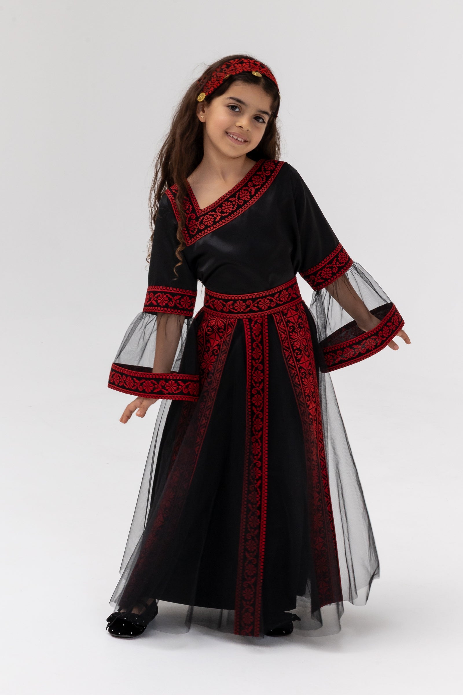 Kids Black Dress with Detached Skirt