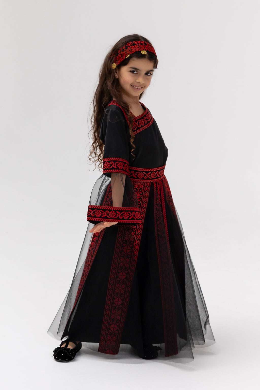 Kids Black Dress with Detached Skirt
