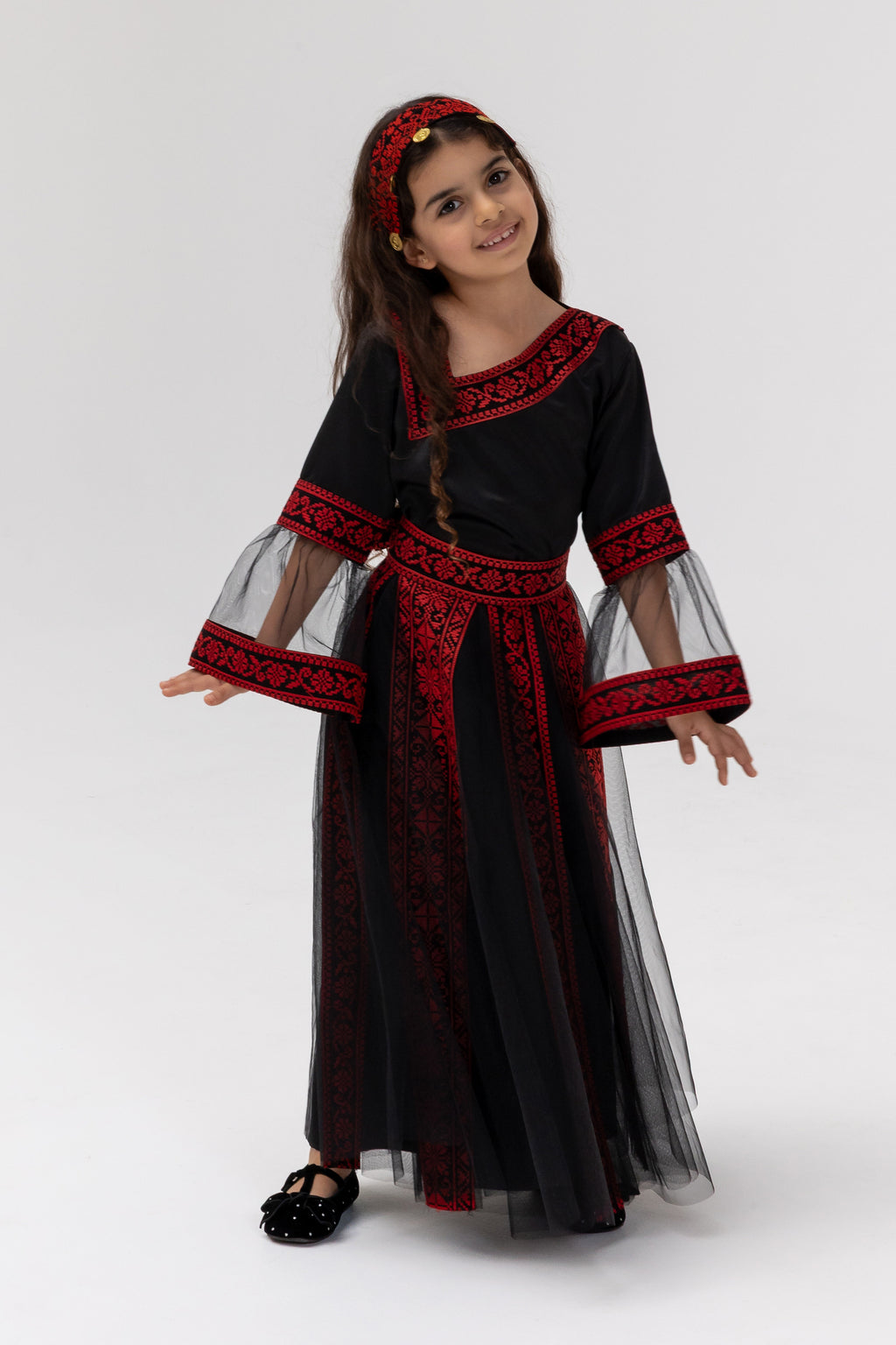 Kids Black Dress with Detached Skirt