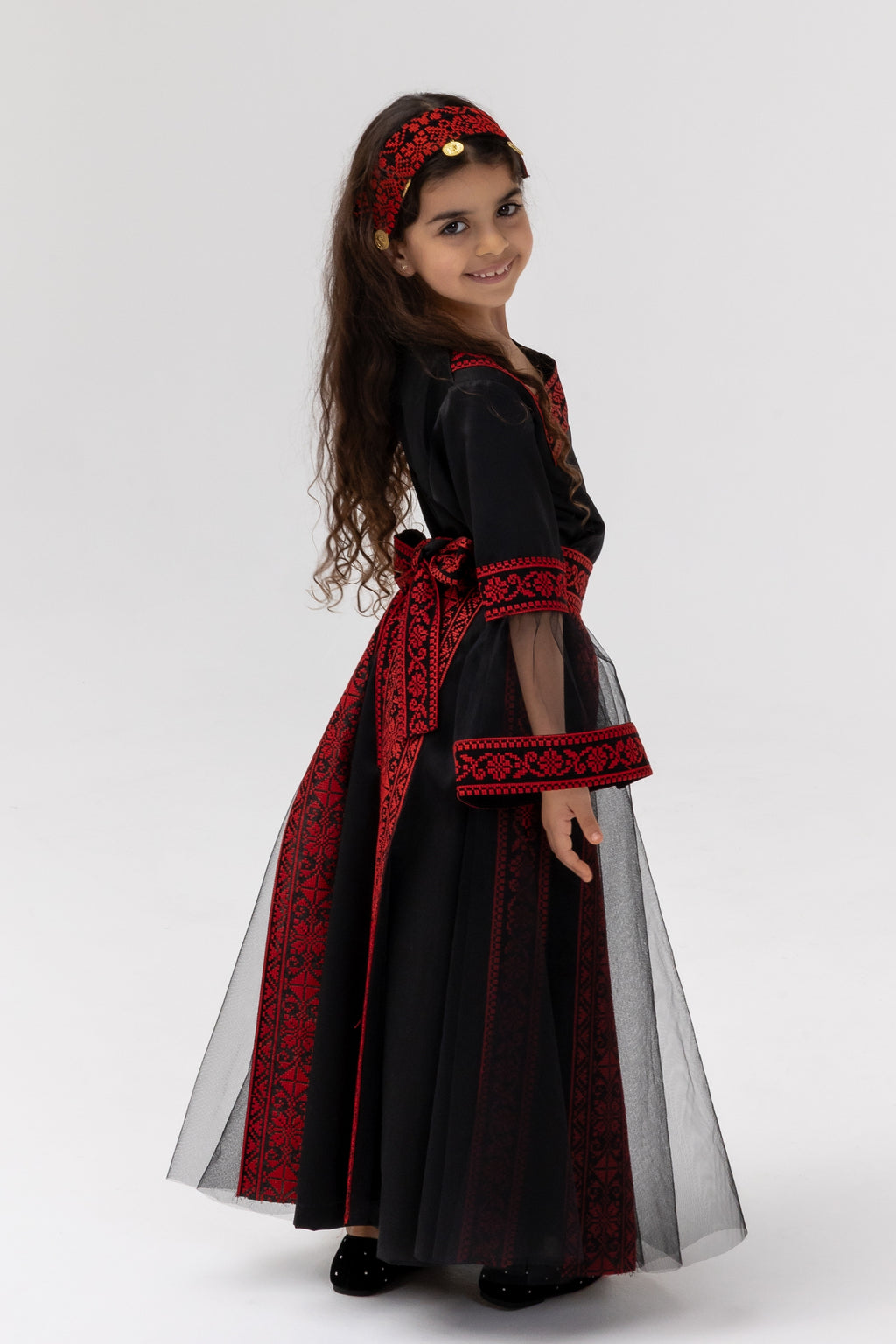 Kids Black Dress with Detached Skirt
