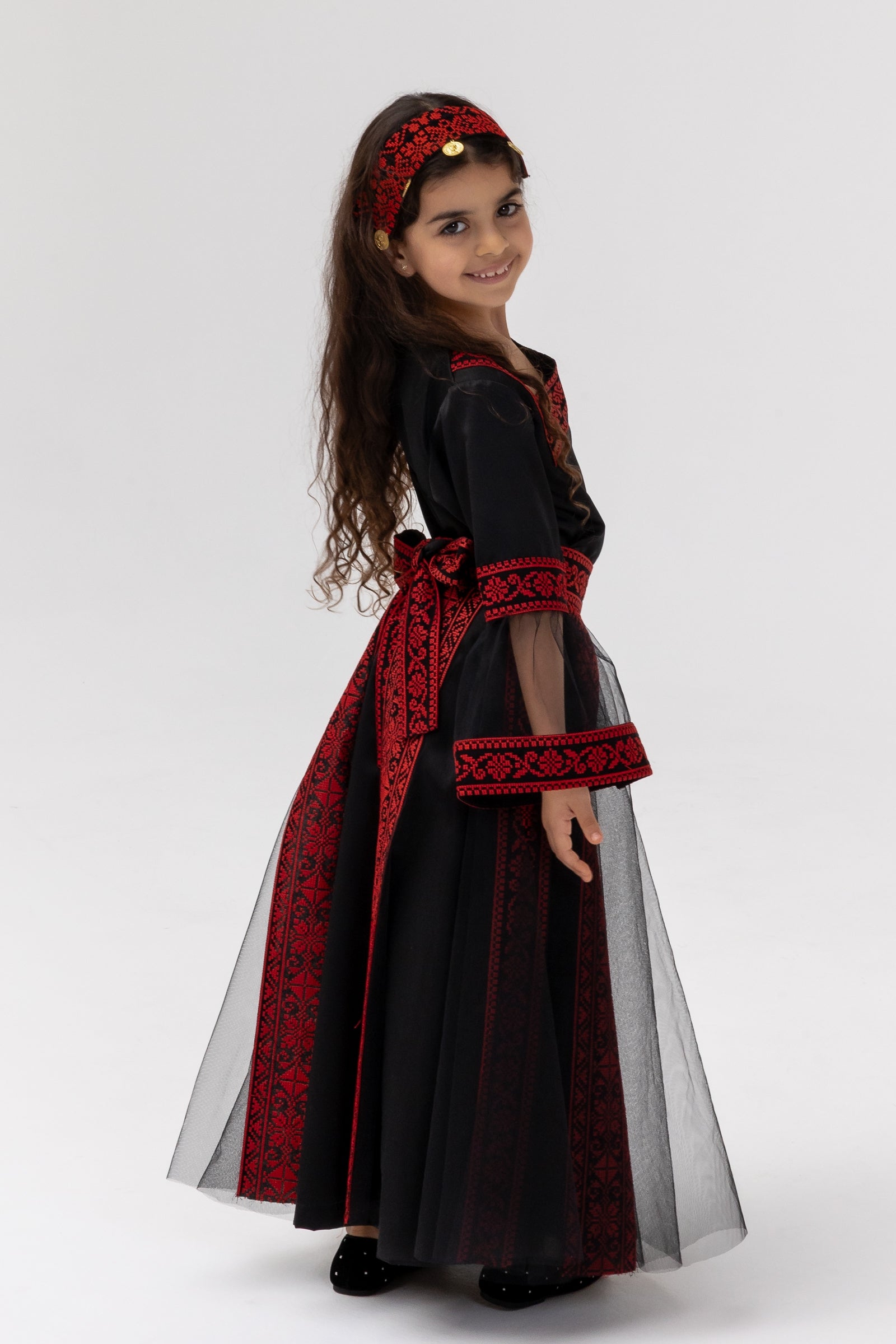 Kids Black Dress with Detached Skirt