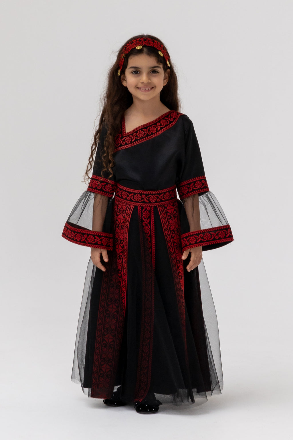 Kids Black Dress with Detached Skirt