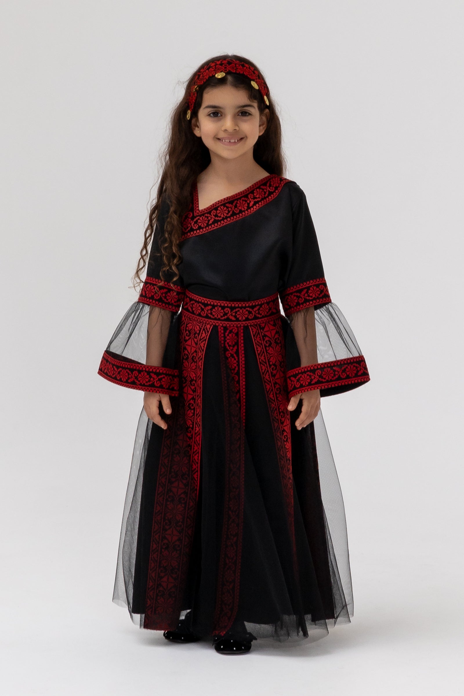 Kids Black Dress with Detached Skirt