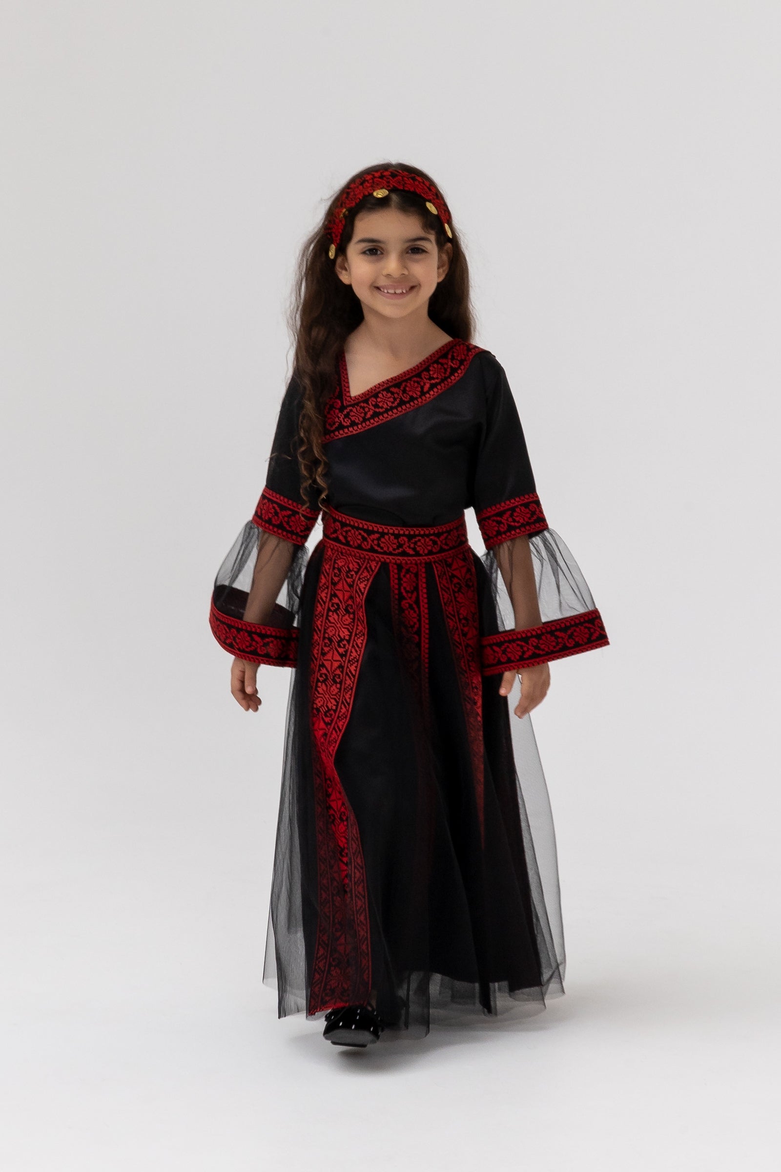 Kids Black Dress with Detached Skirt
