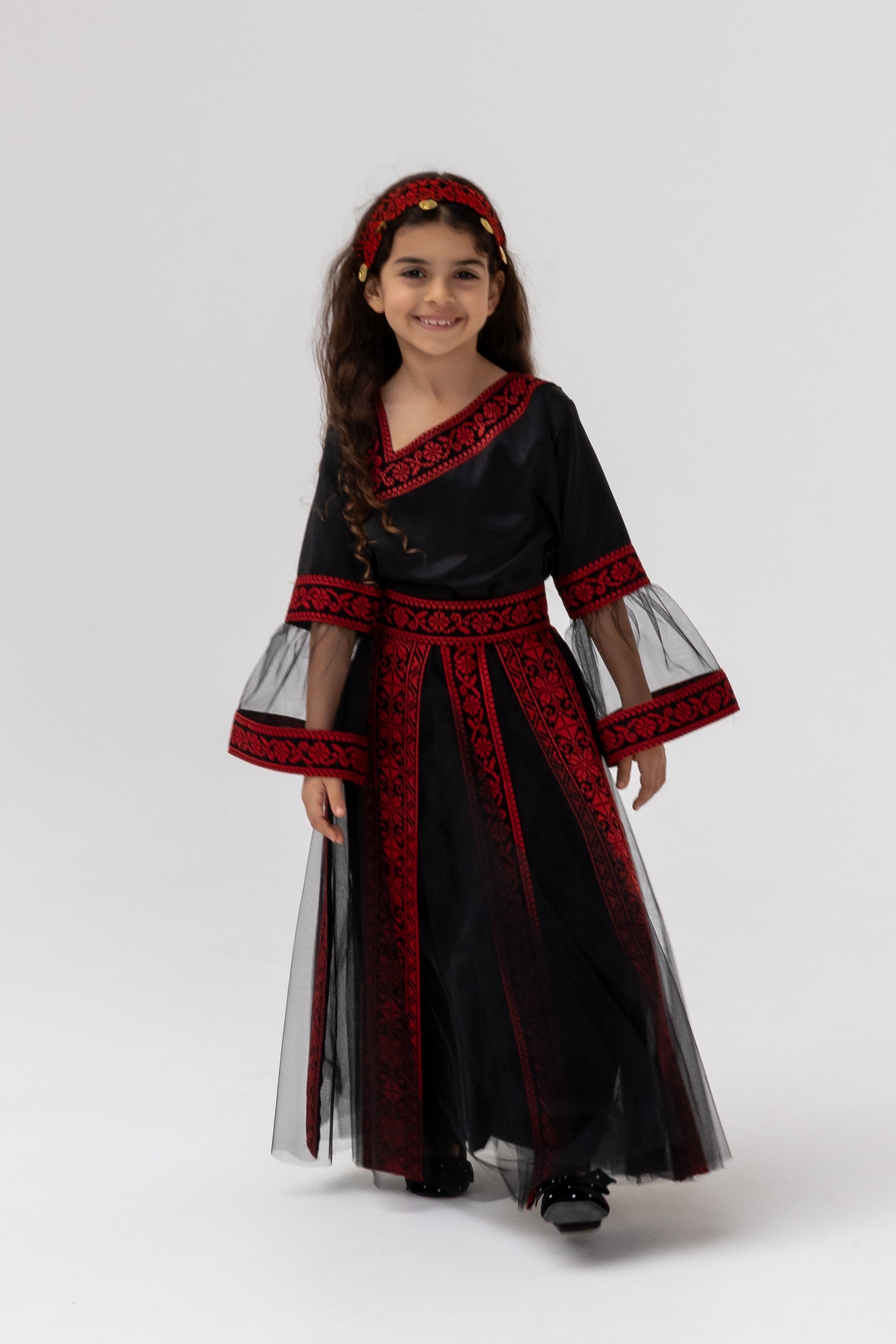 Kids Black Dress with Detached Skirt