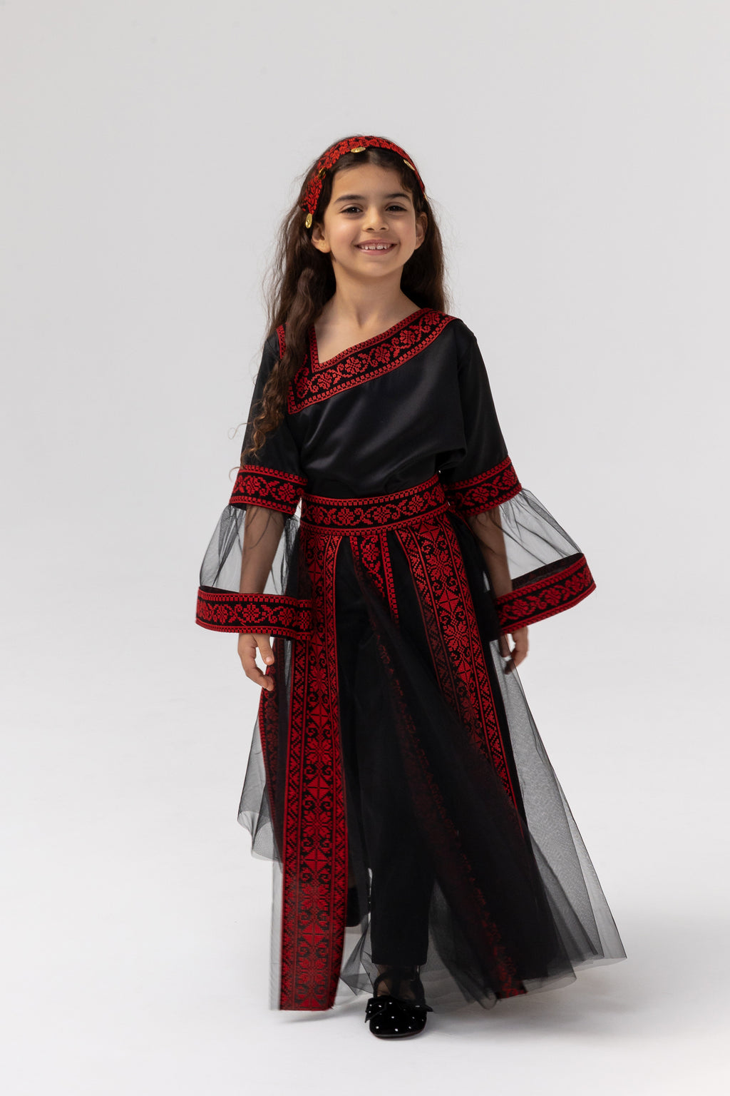 Kids Black Dress with Detached Skirt