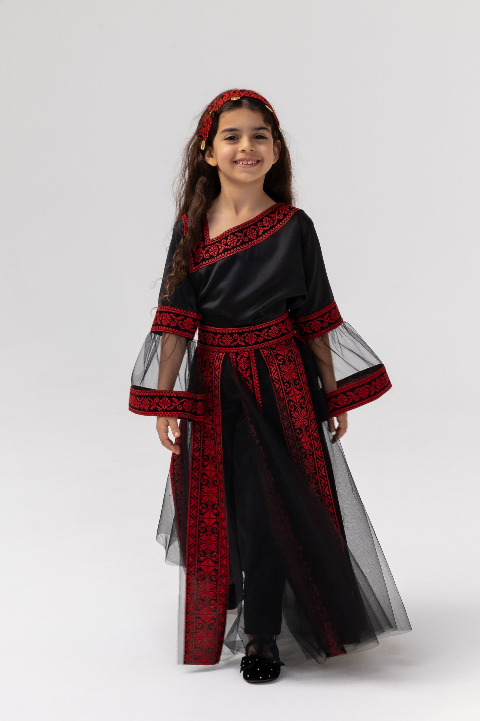 Kids Black Dress with Detached Skirt