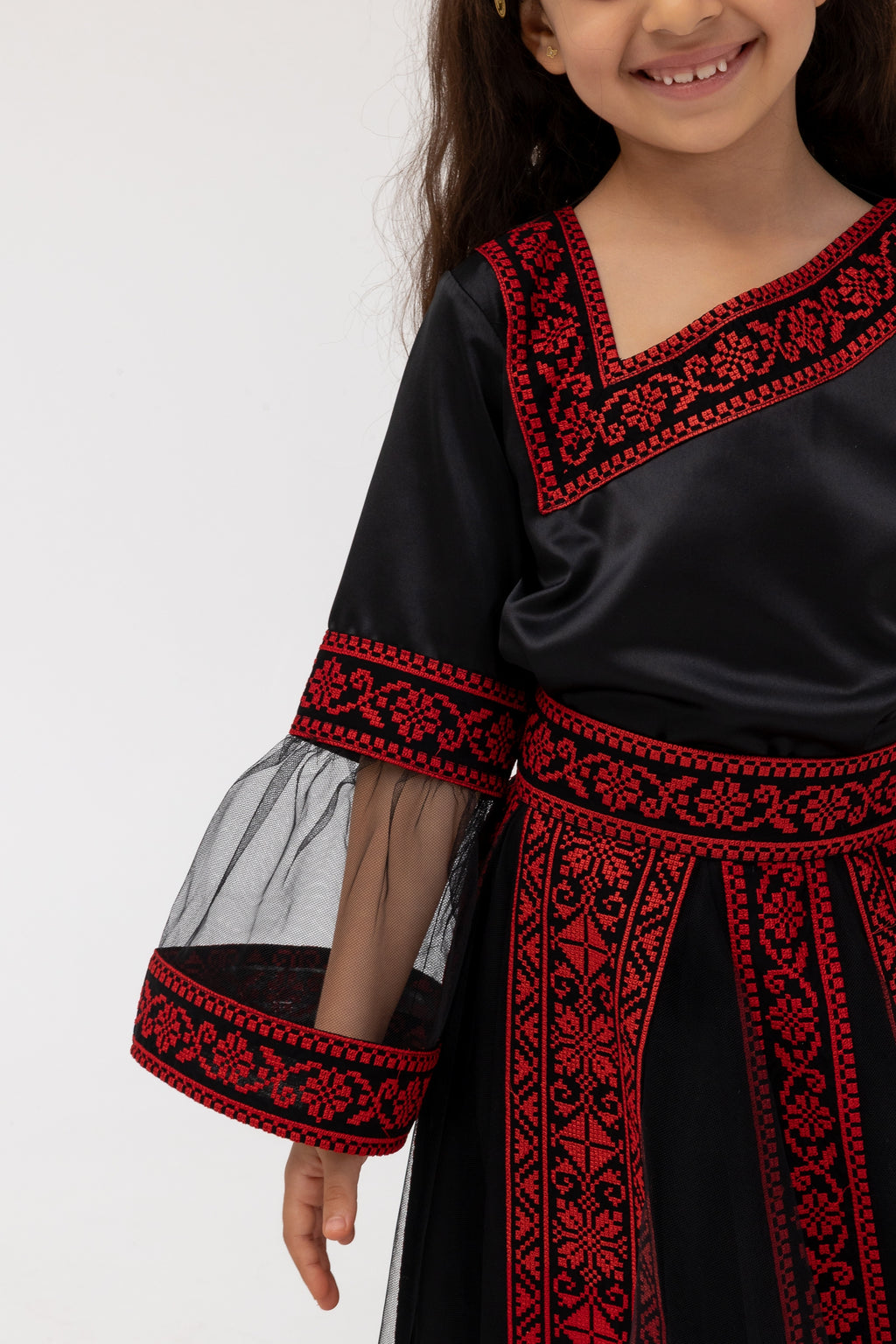 Kids Black Dress with Detached Skirt