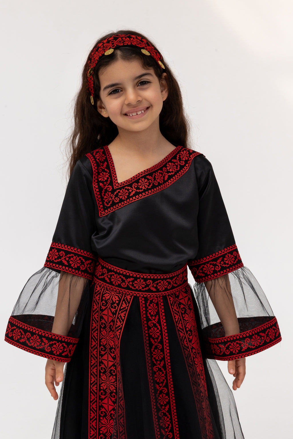Kids Black Dress with Detached Skirt