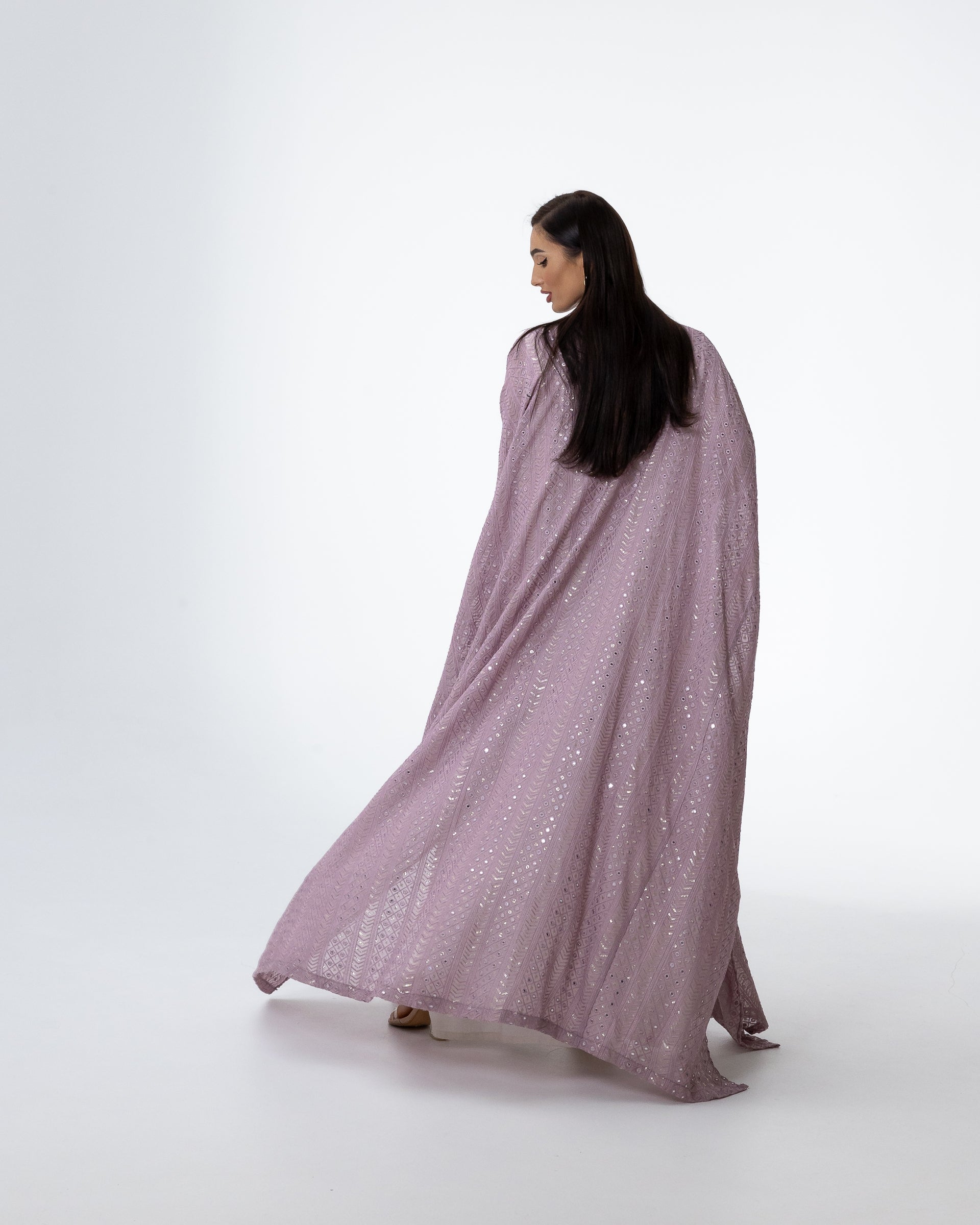 Lavender Kaftan with Embroidered Dress