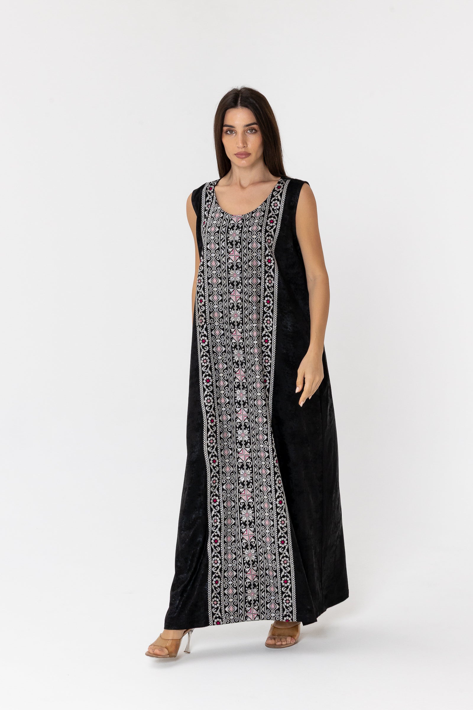 Black Two-Piece Embroidered Set