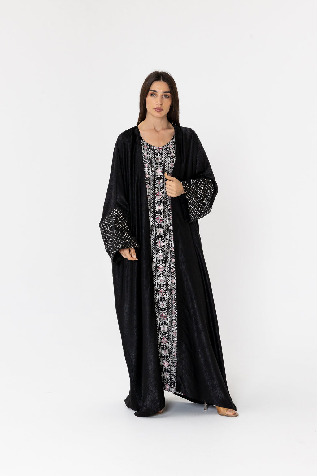 Black Two-Piece Embroidered Set