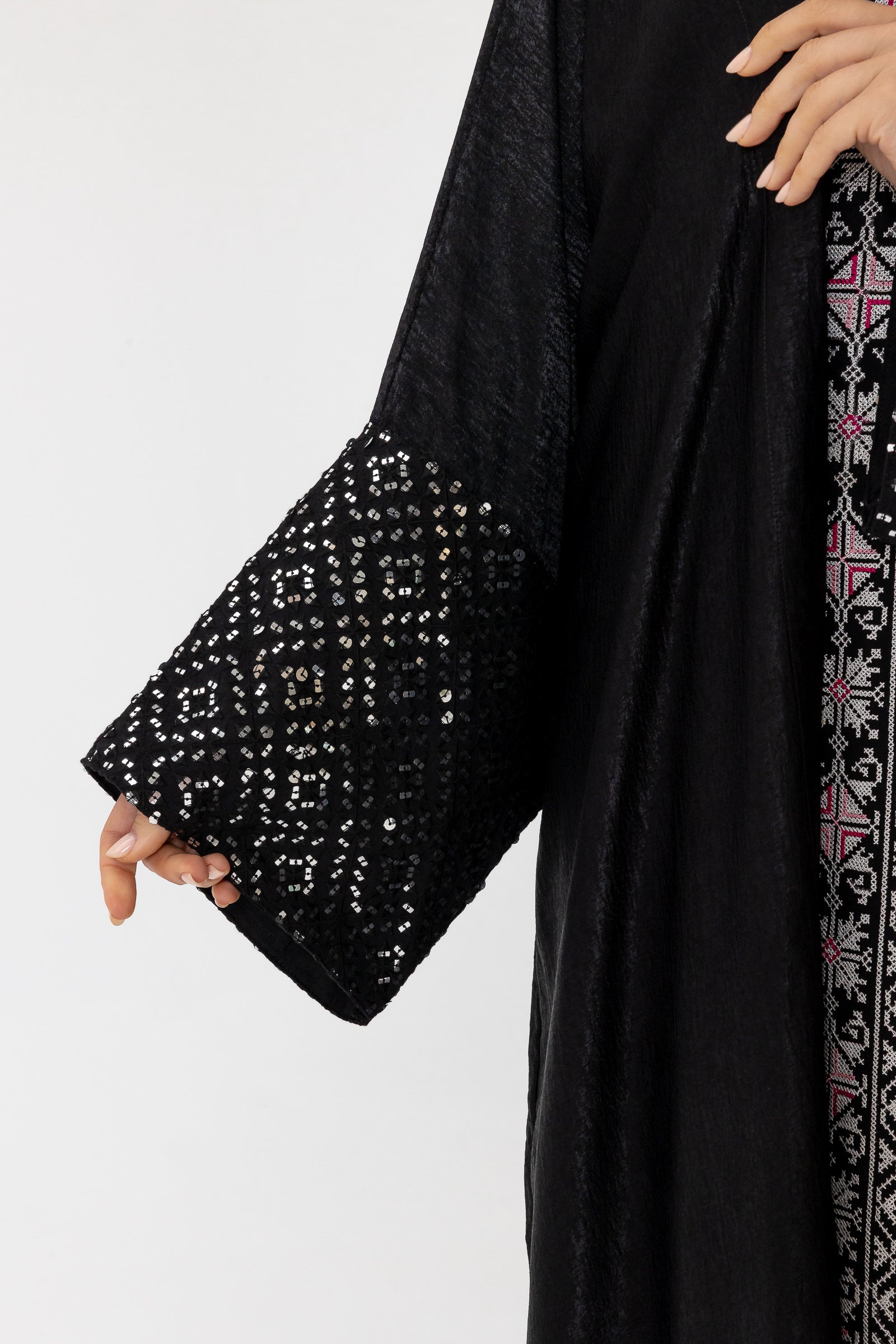 Black Two-Piece Embroidered Set