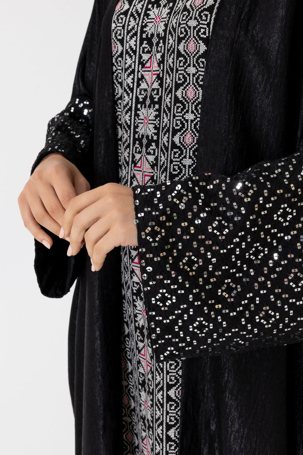 Black Two-Piece Embroidered Set