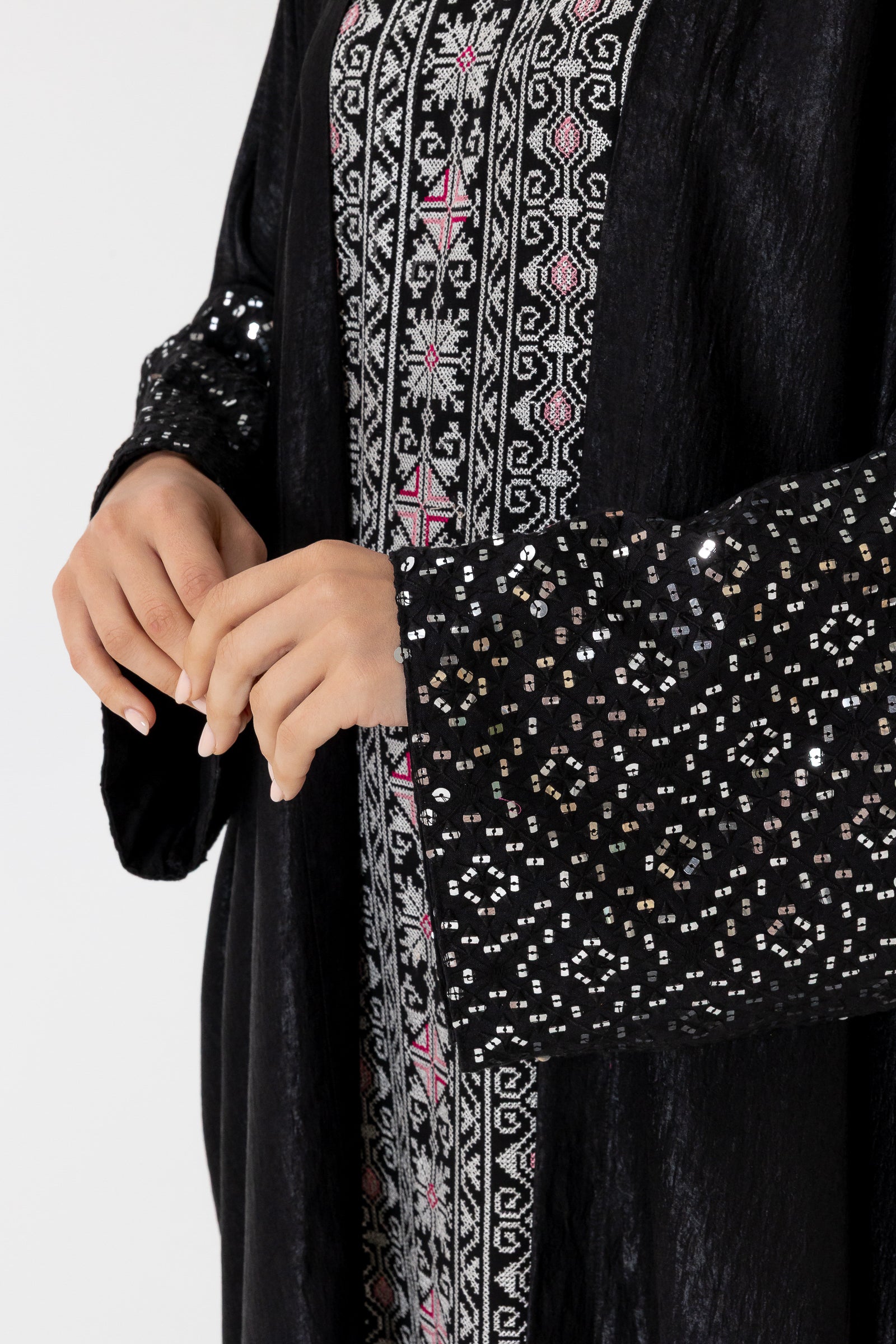 Black Two-Piece Embroidered Set