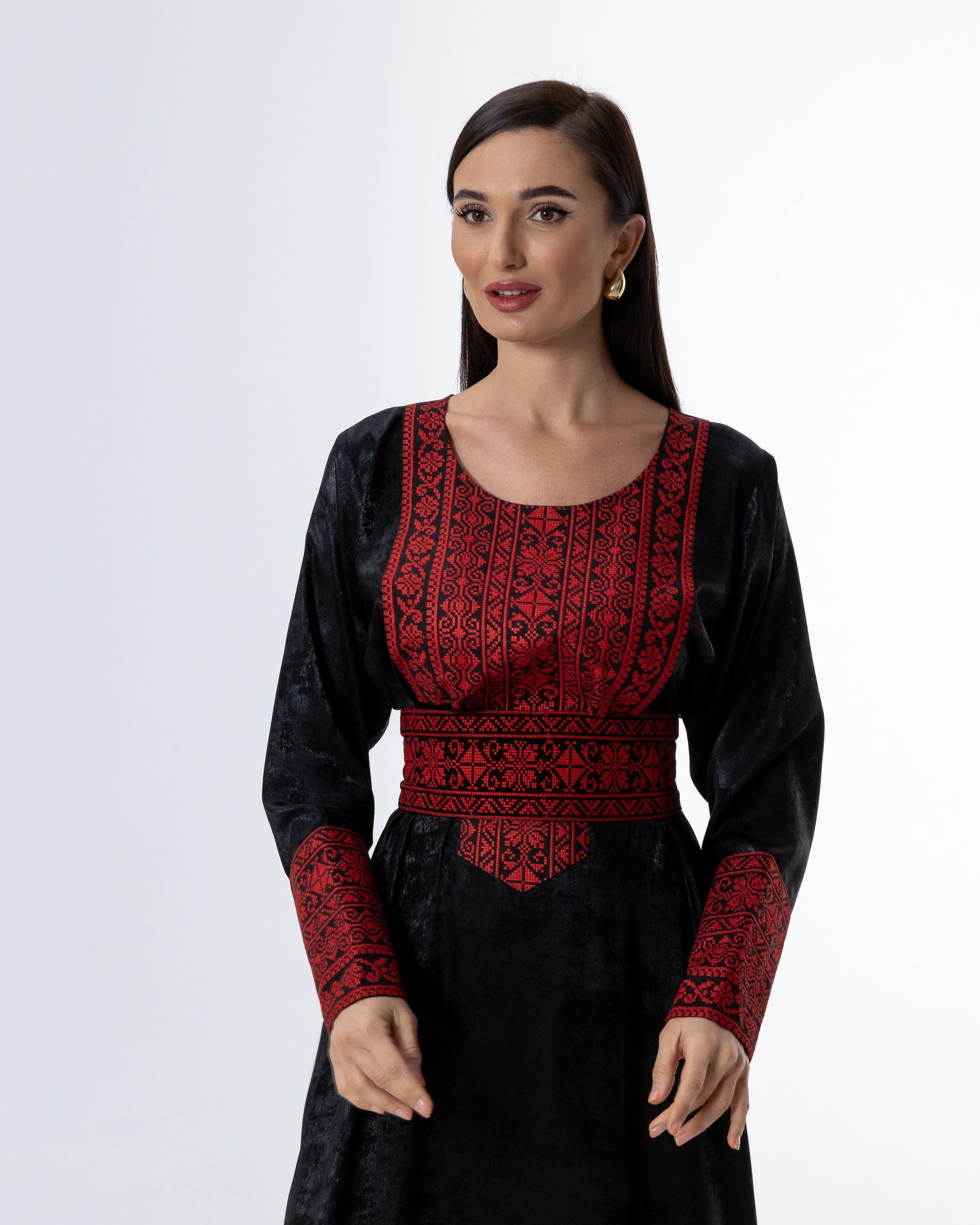 Black Dress with Embroidery Details