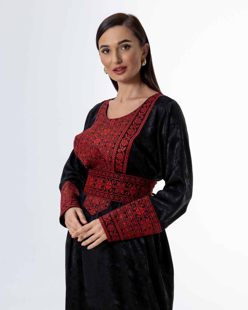 Black Dress with Embroidery Details