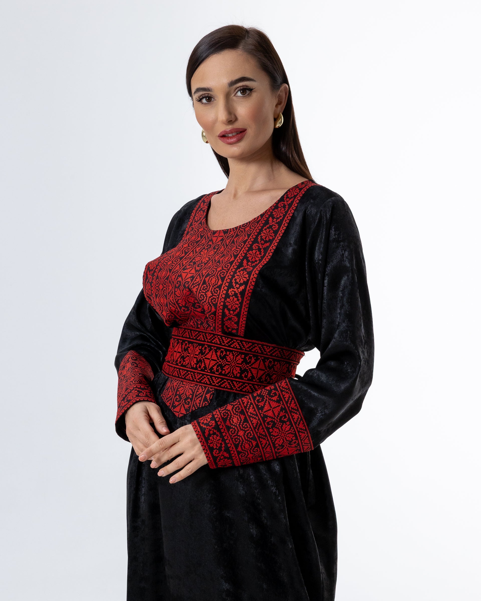 Black Dress with Embroidery Details