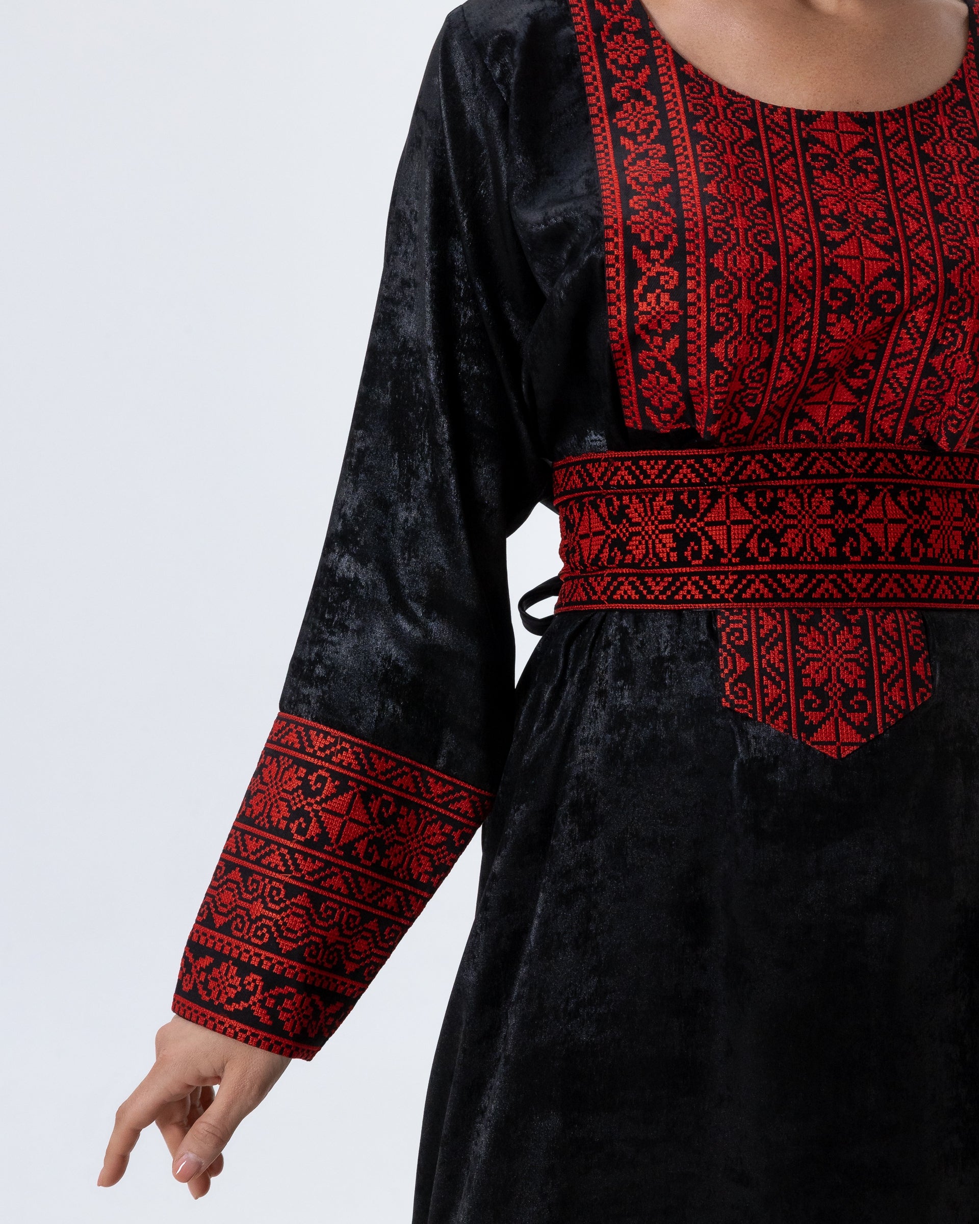 Black Dress with Embroidery Details