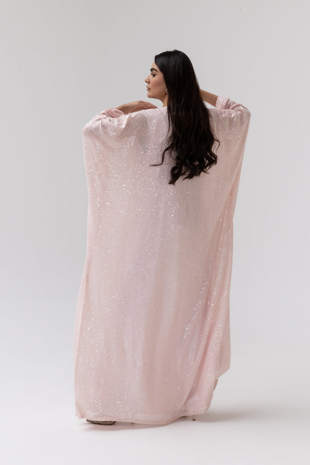 Blush Abaya with Butterfly Aplliqué