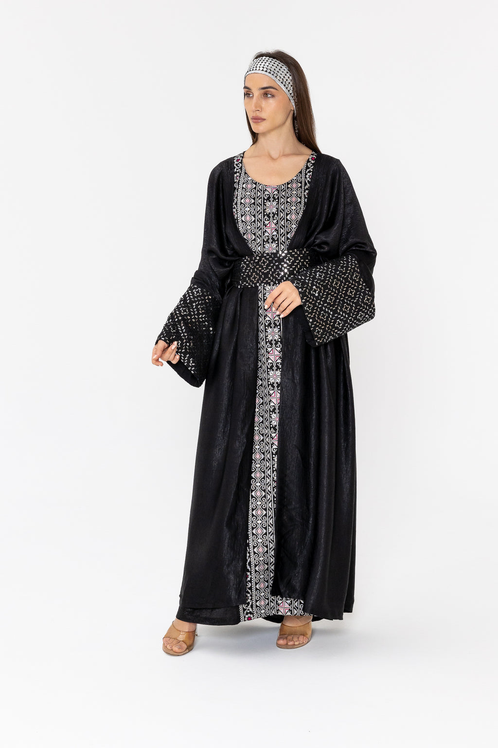 Black Two-Piece Embroidered Set