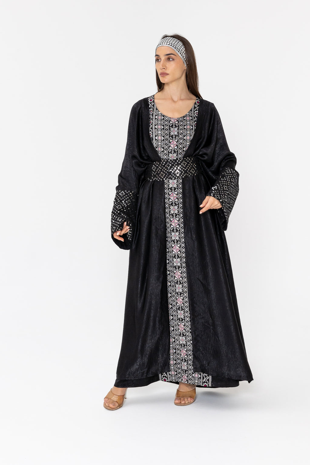 Black Two-Piece Embroidered Set