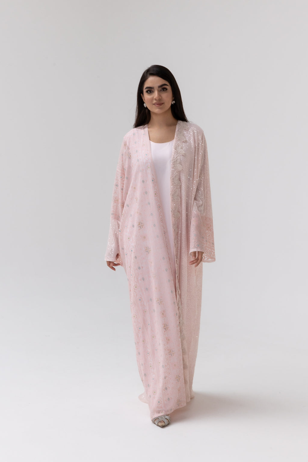 Blush Abaya with Butterfly Aplliqué
