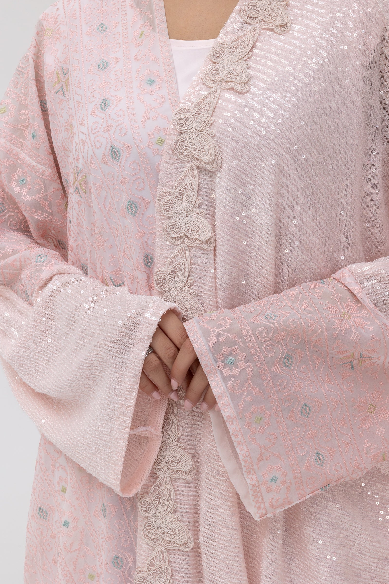 Blush Abaya with Butterfly Aplliqué