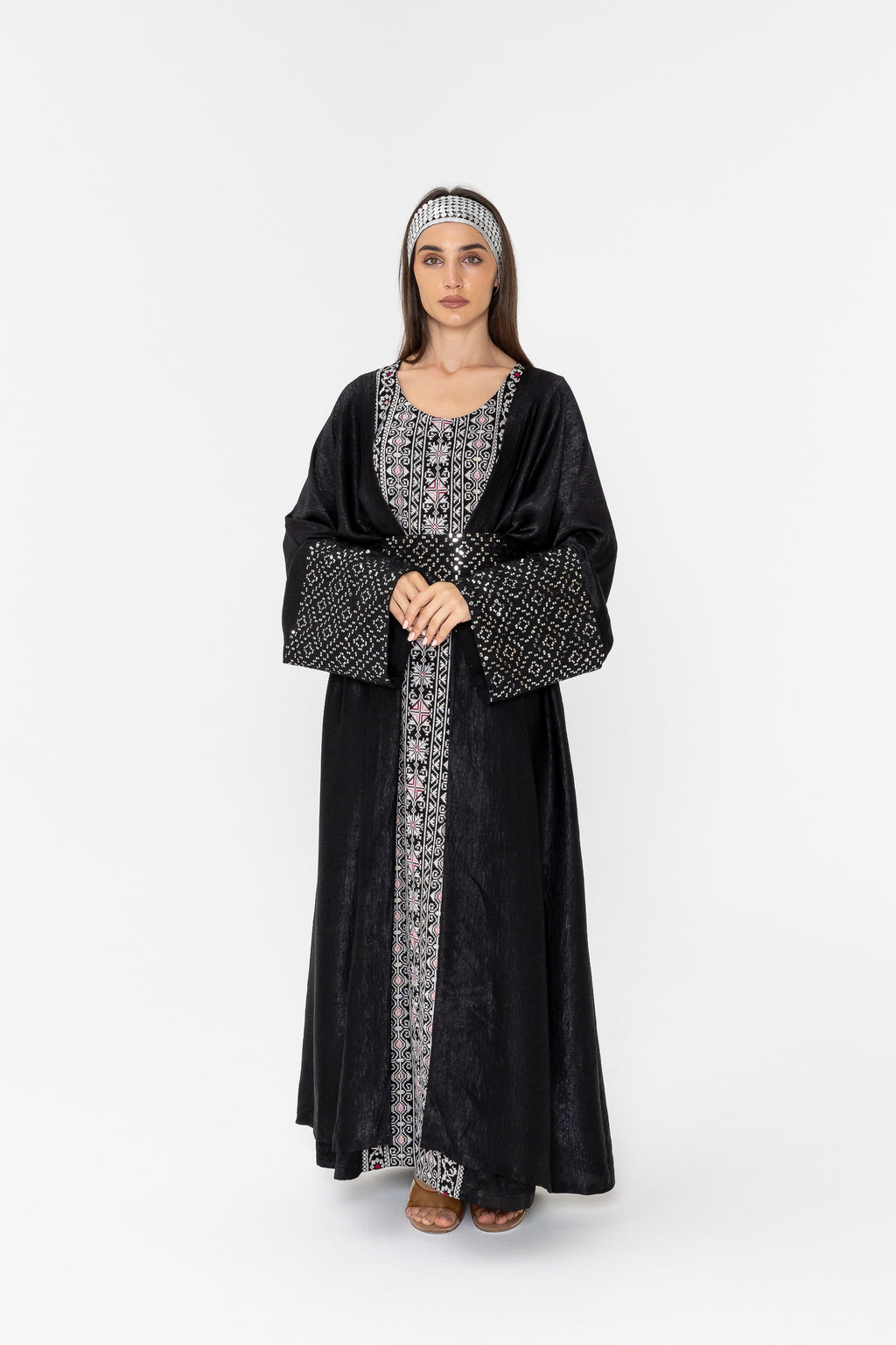 Black Two-Piece Embroidered Set