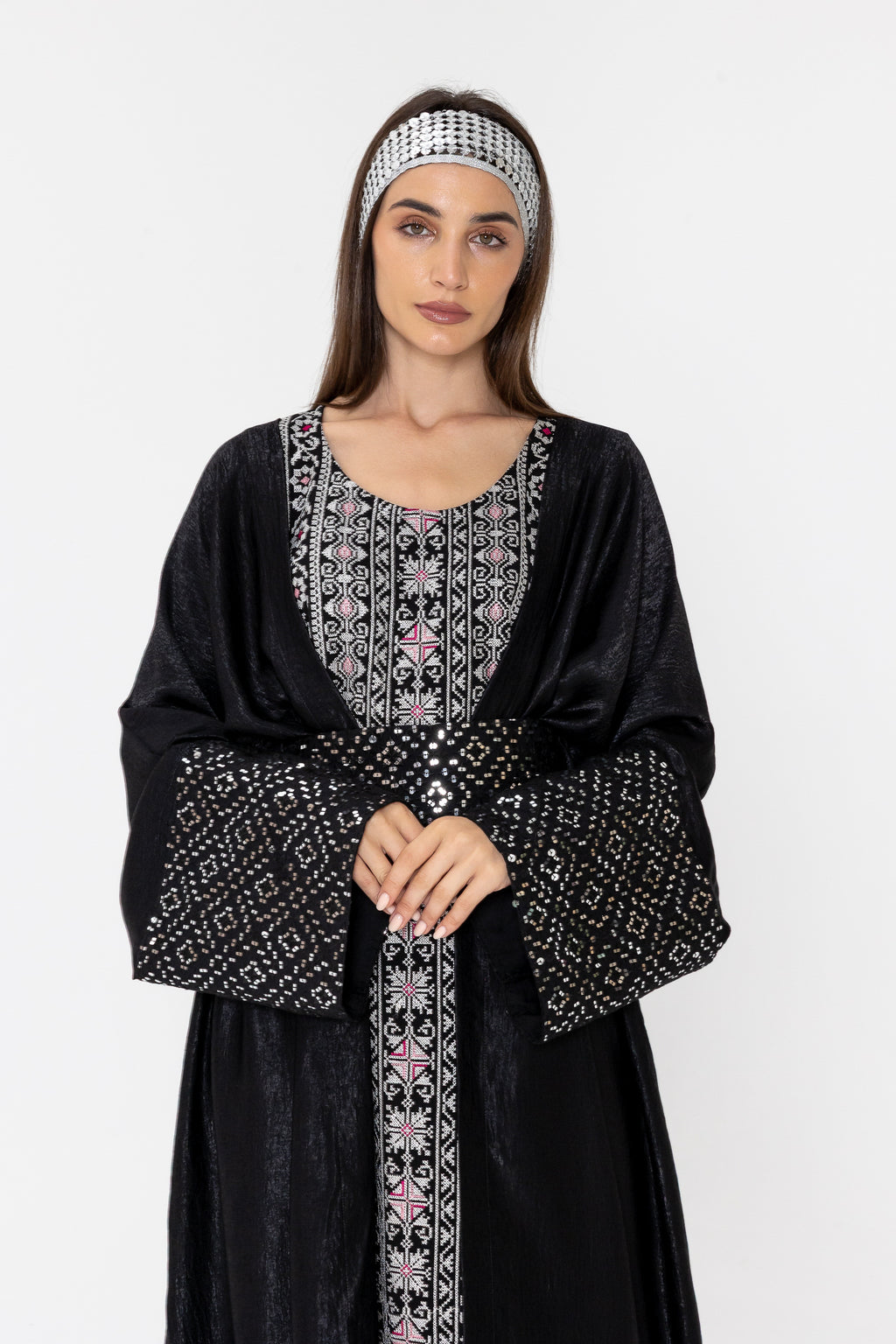 Black Two-Piece Embroidered Set