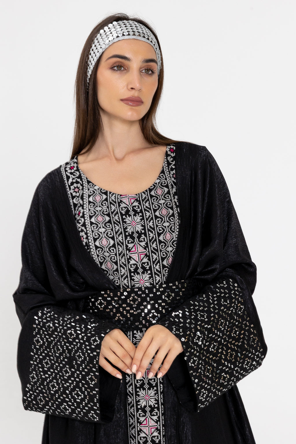 Black Two-Piece Embroidered Set