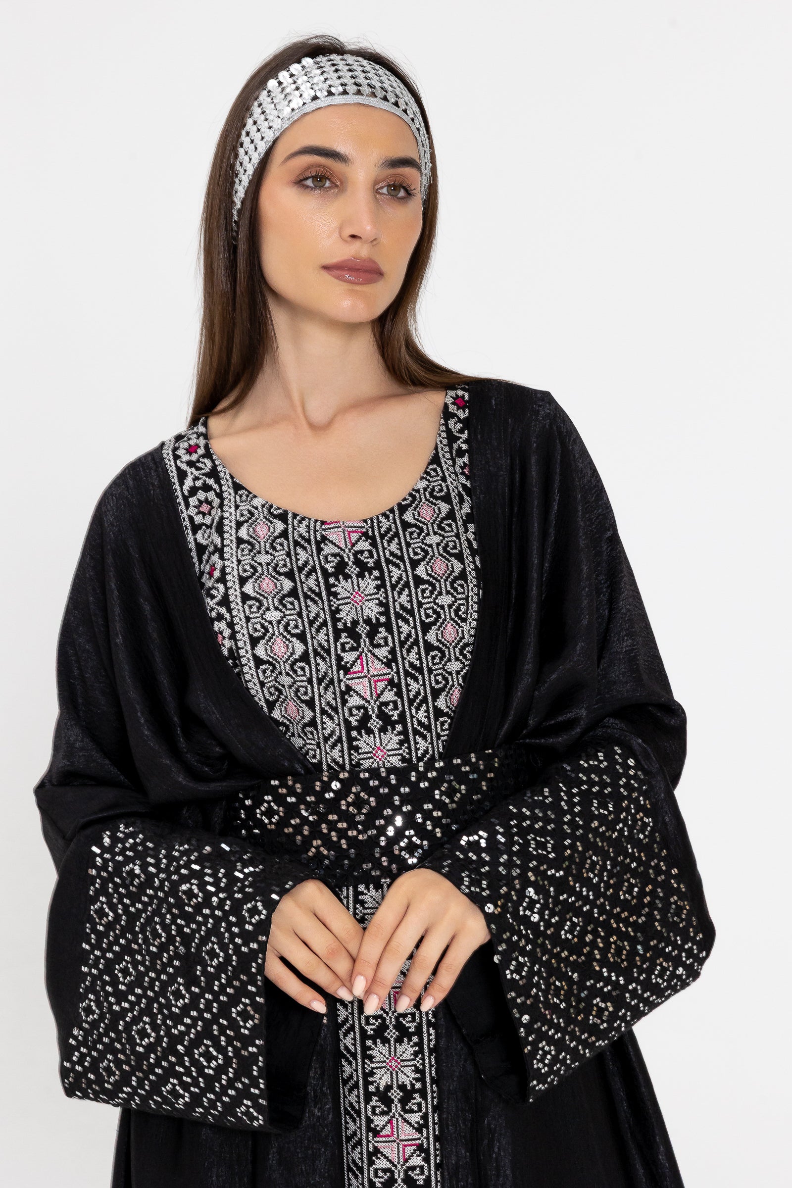 Black Two-Piece Embroidered Set