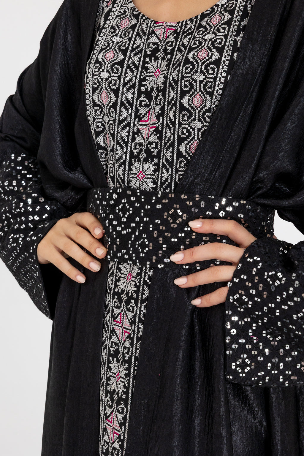 Black Two-Piece Embroidered Set