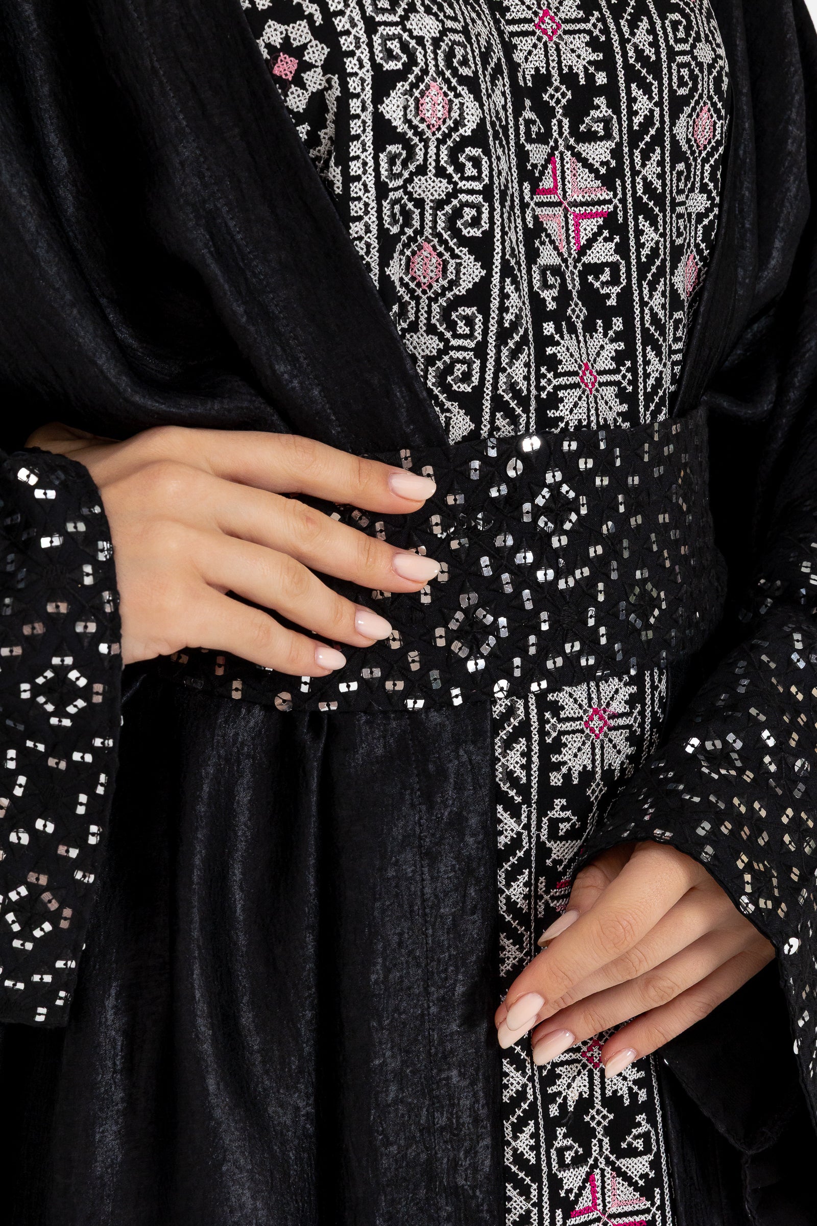 Black Two-Piece Embroidered Set