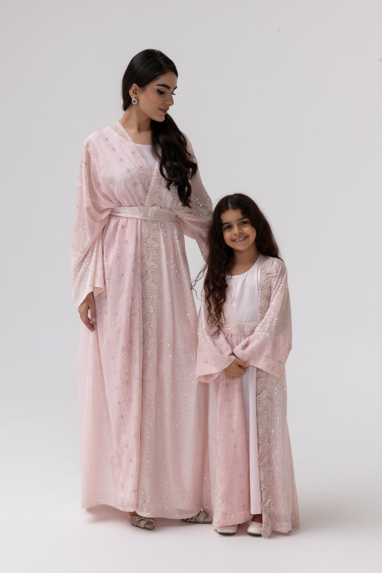 Blush Abaya with Butterfly Aplliqué