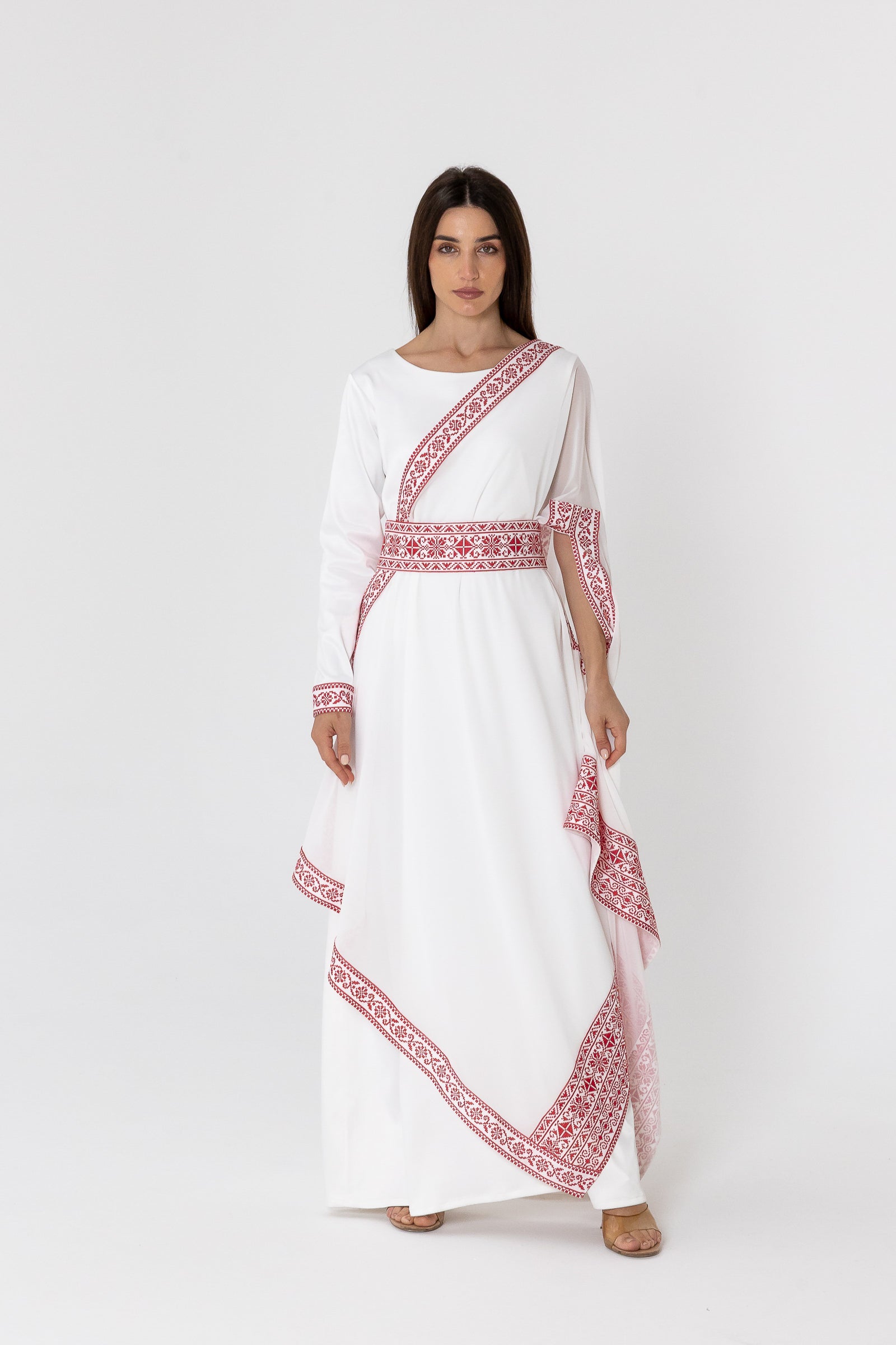 White Two-Piece Wrap Dress