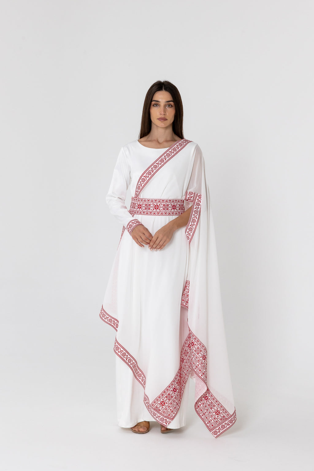 White Two-Piece Wrap Dress