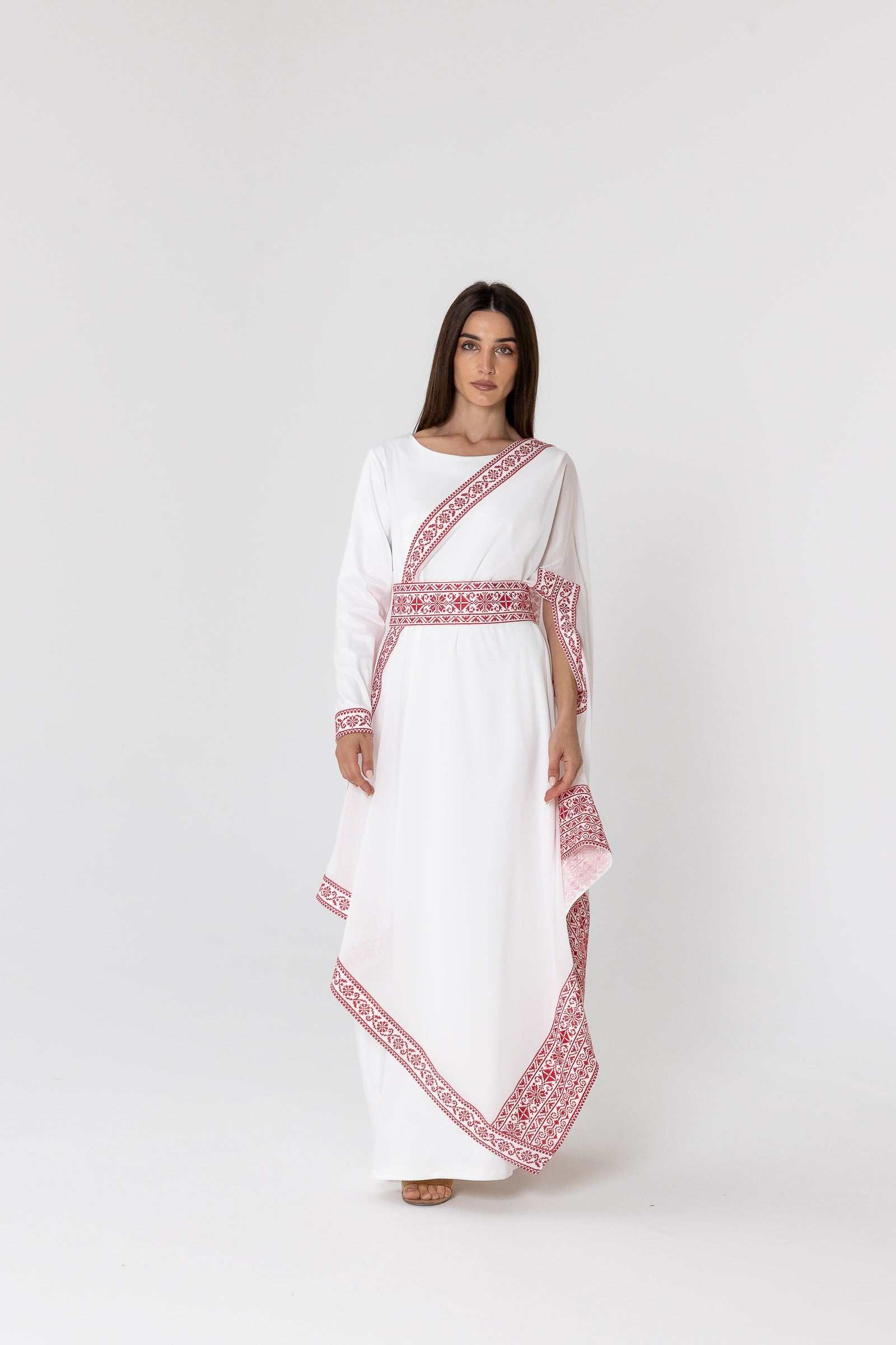 White Two-Piece Wrap Dress