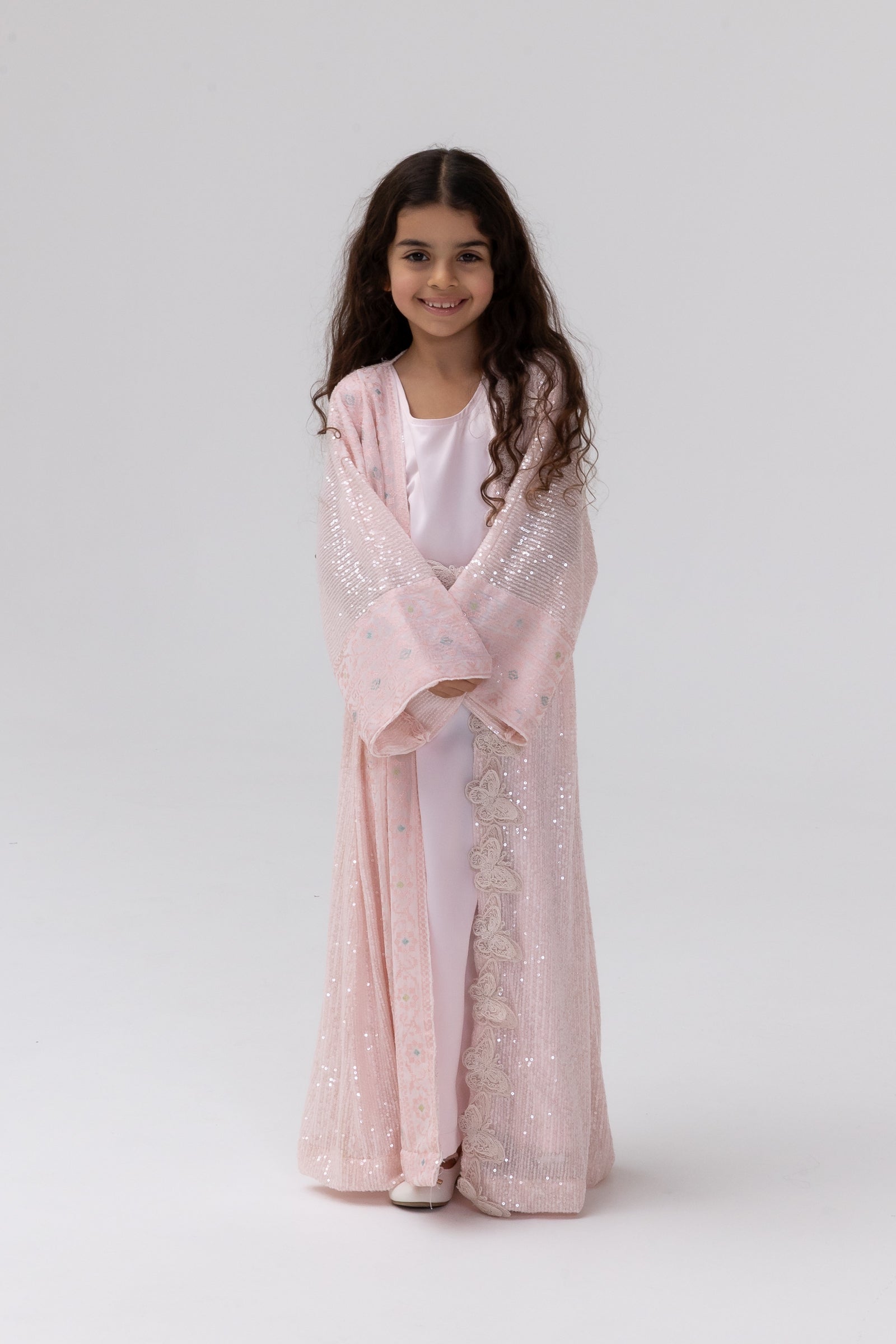 Kids Abaya with Butterfly Aplliqué