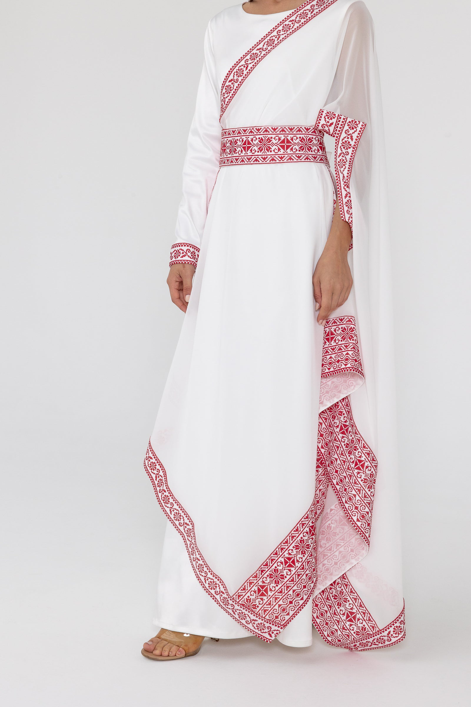 White Two-Piece Wrap Dress