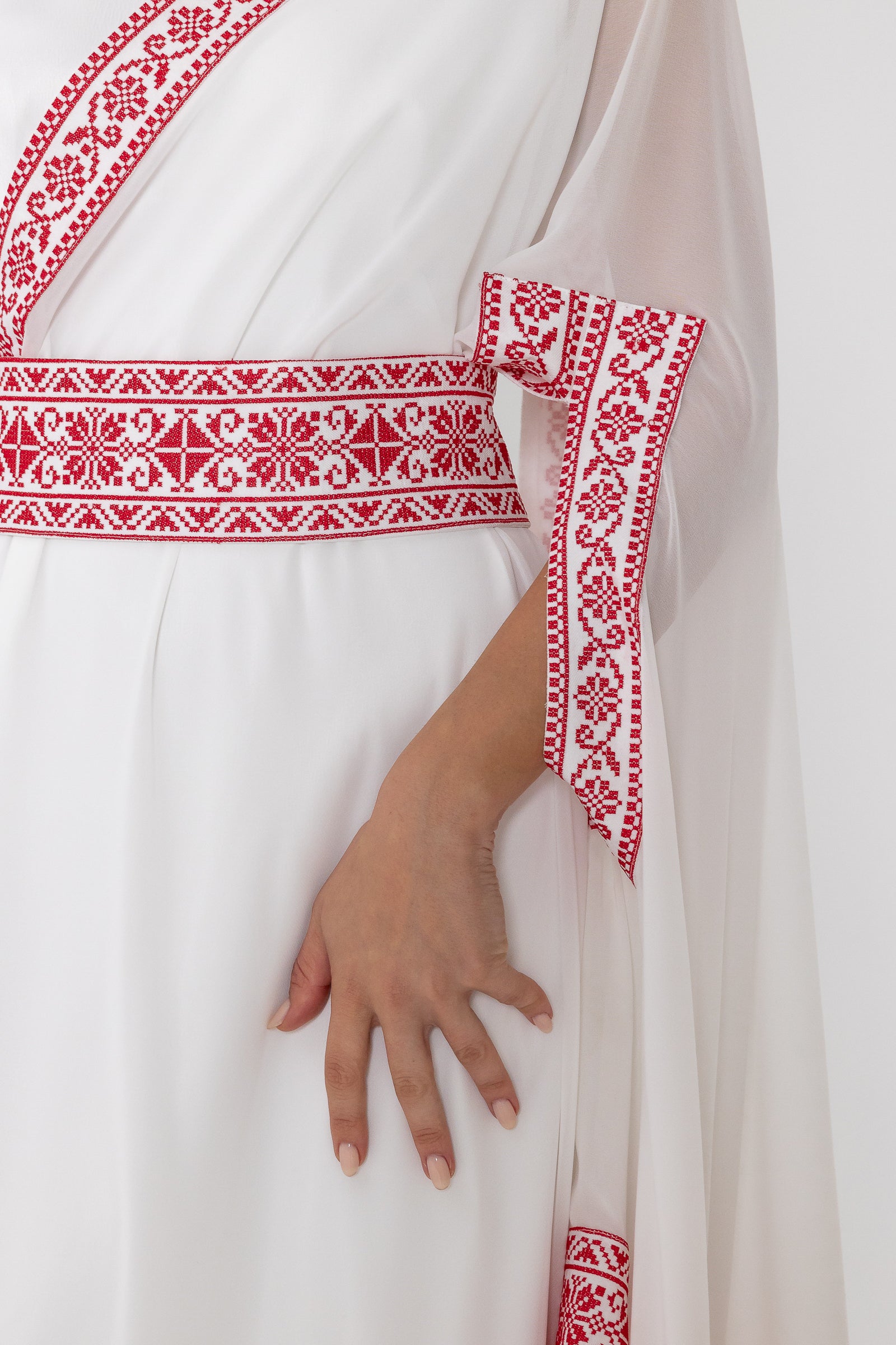 White Two-Piece Wrap Dress